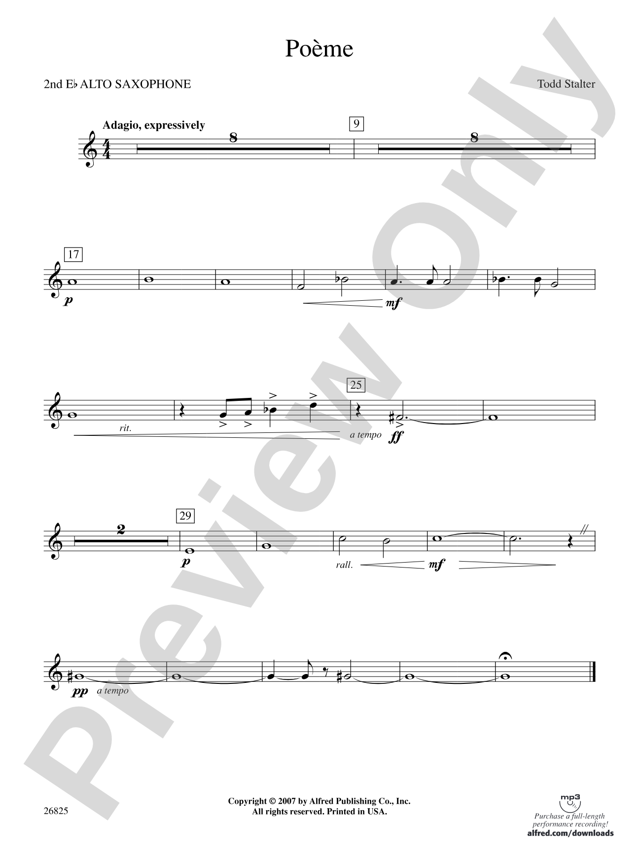 Poeme: 2nd E-flat Alto Saxophone