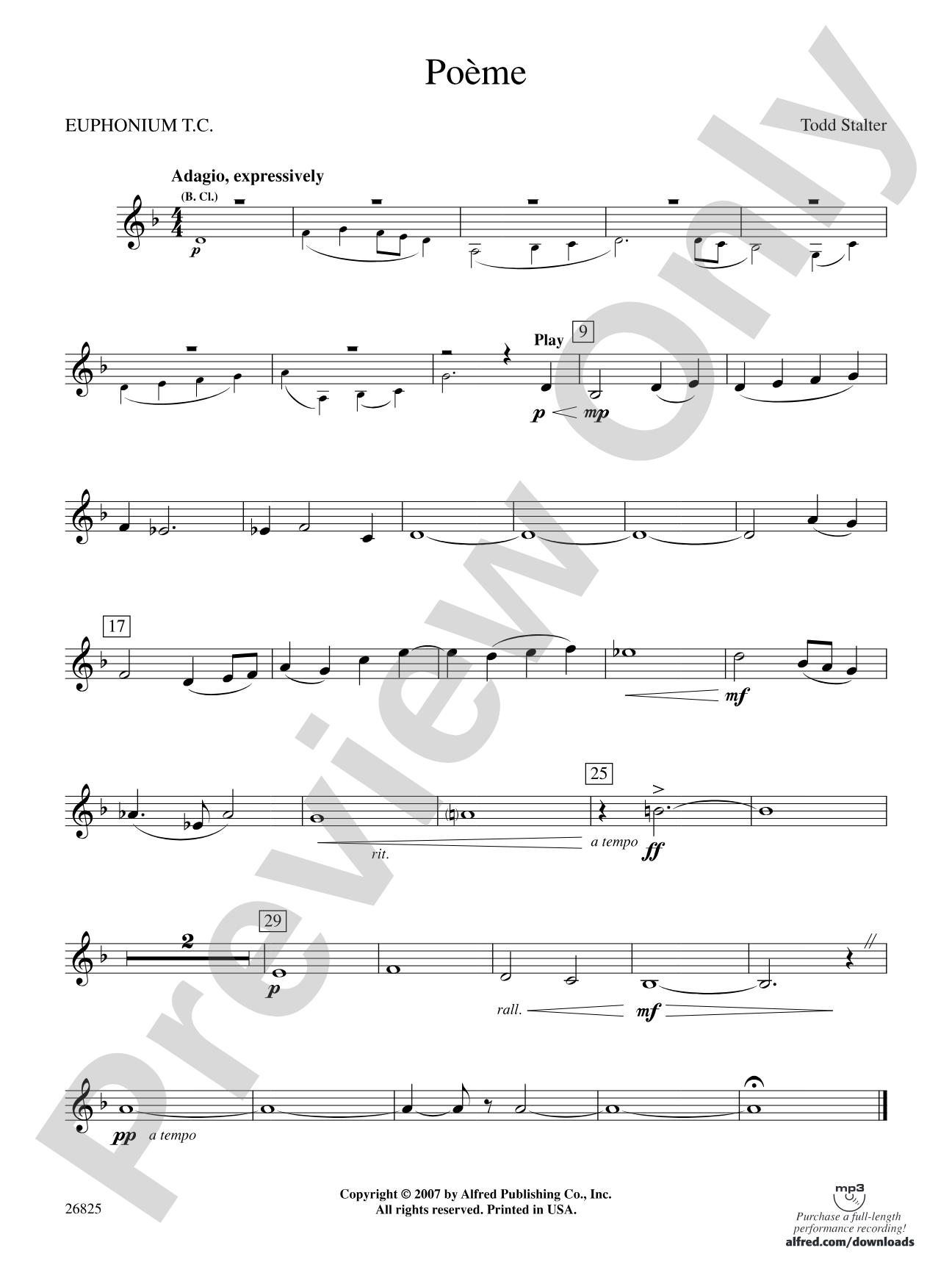 Poeme: Baritone T.C.