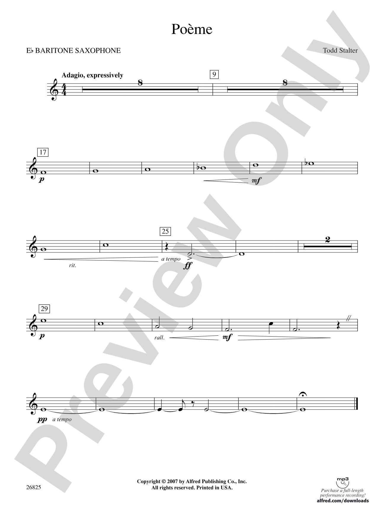 Poeme: E-flat Baritone Saxophone