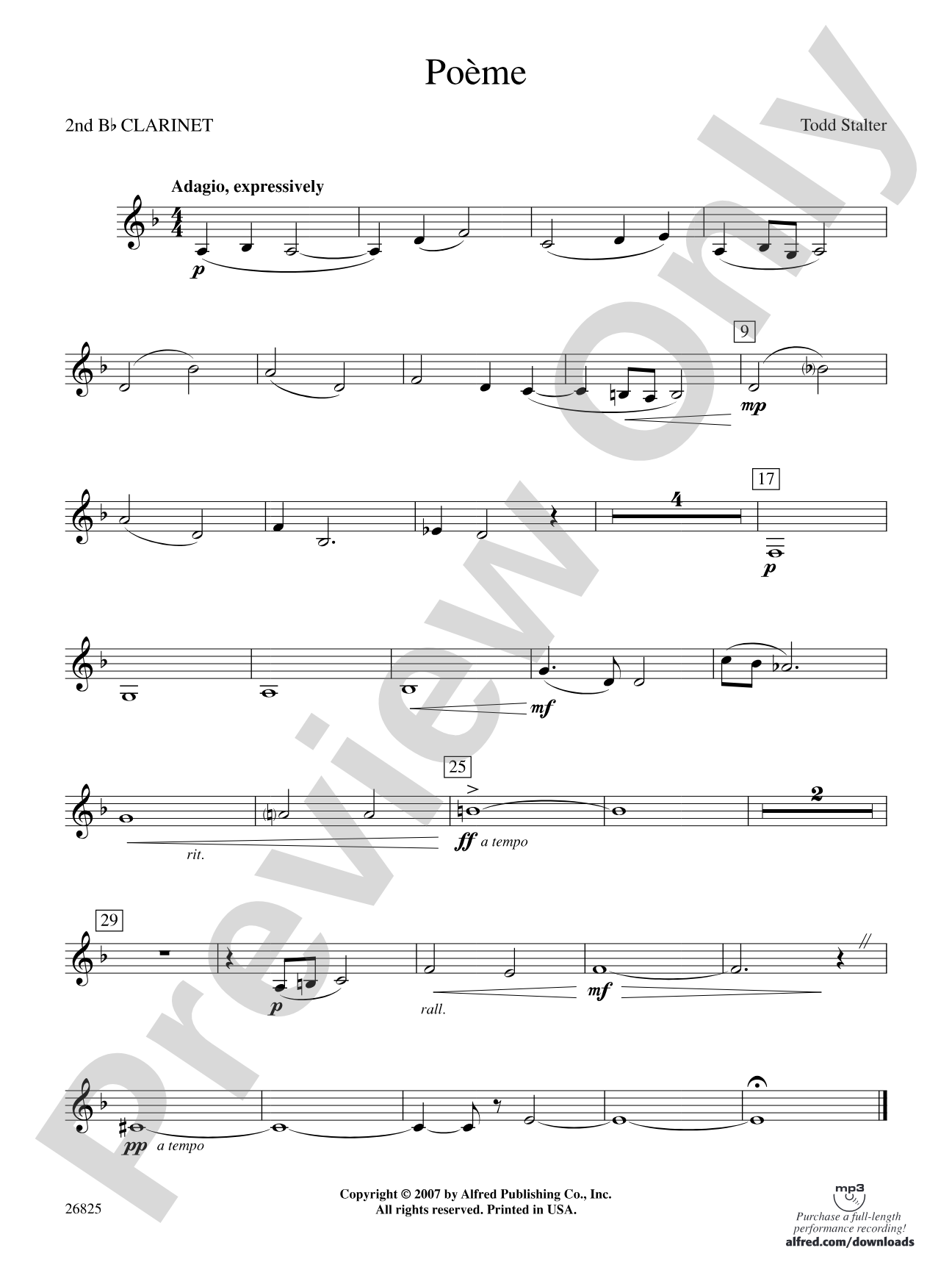 Poeme: 2nd B-flat Clarinet