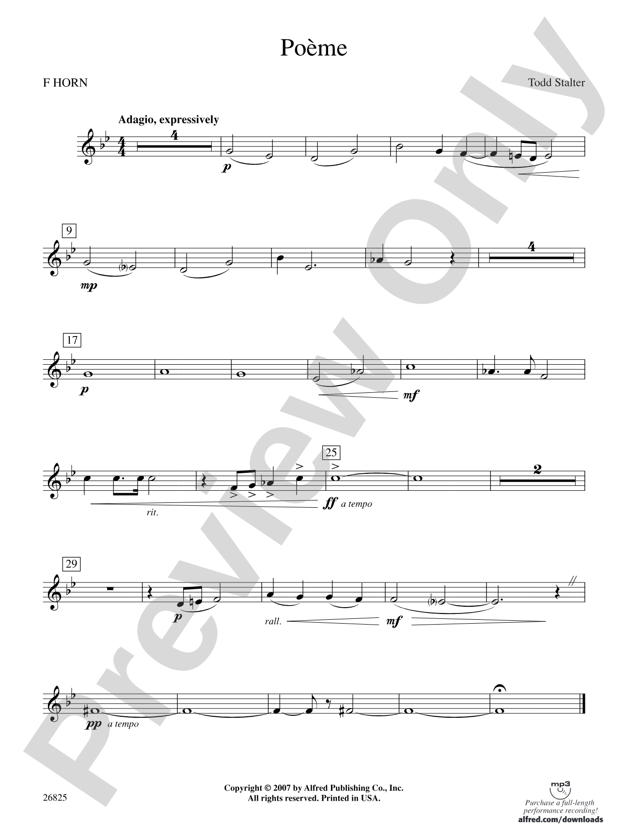 Poeme: 1st F Horn