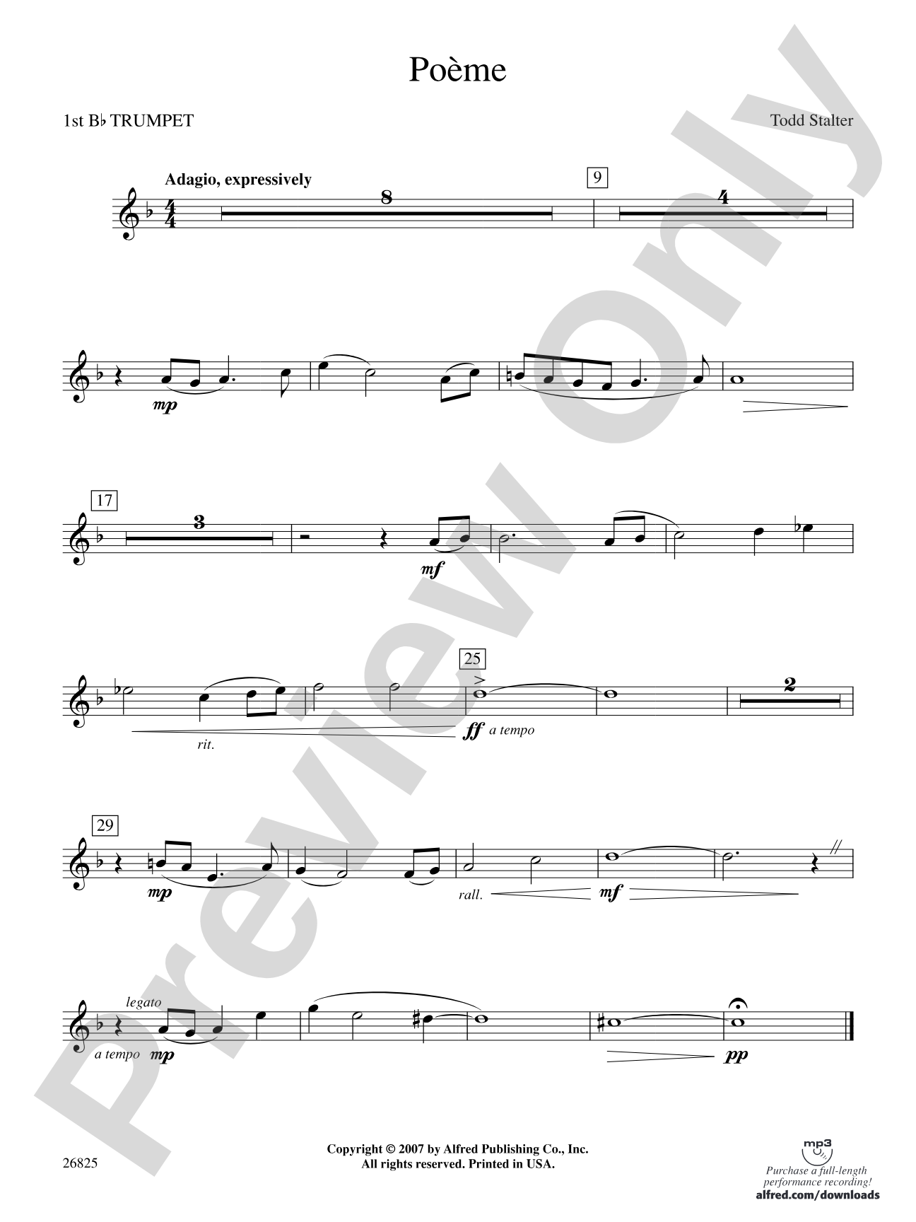Poeme: 1st B-flat Trumpet