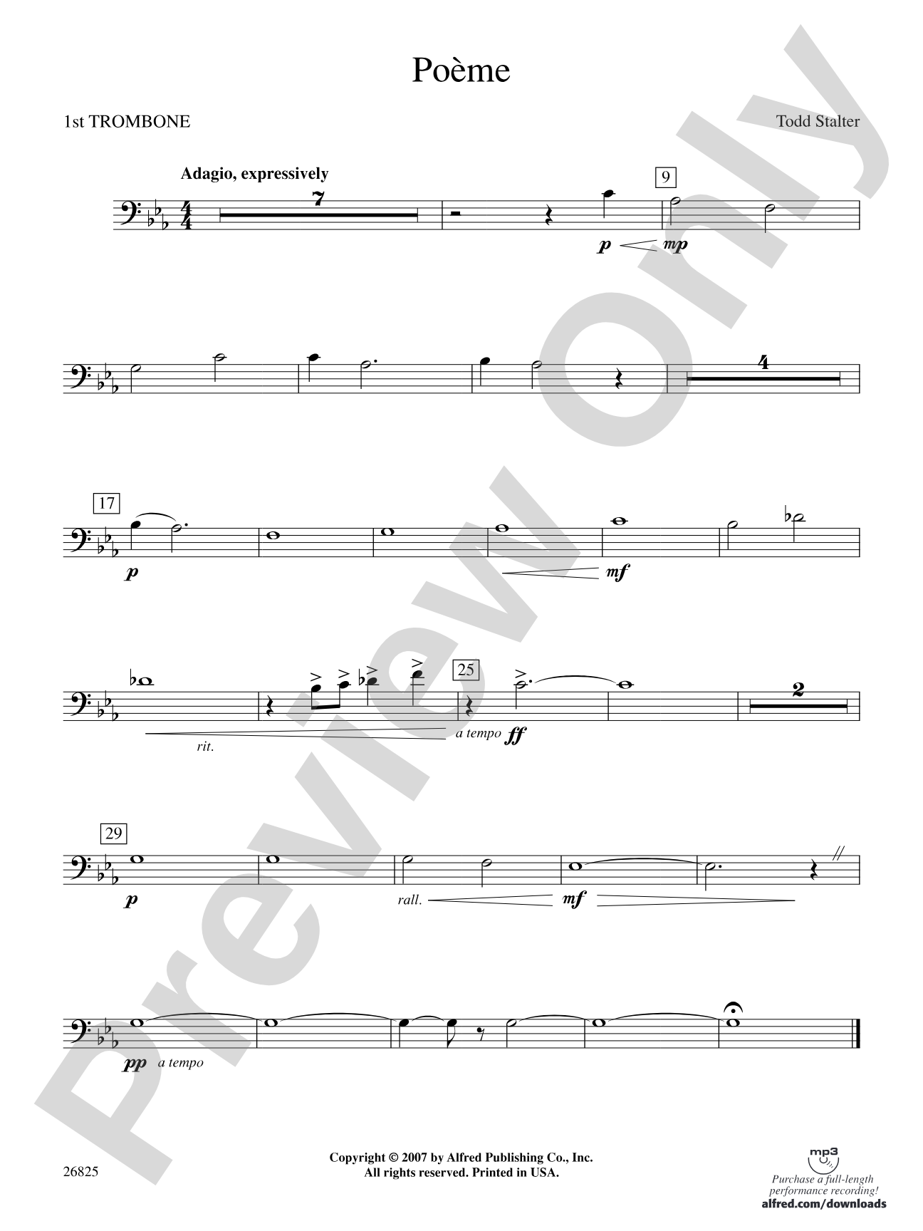 Poeme: 1st Trombone