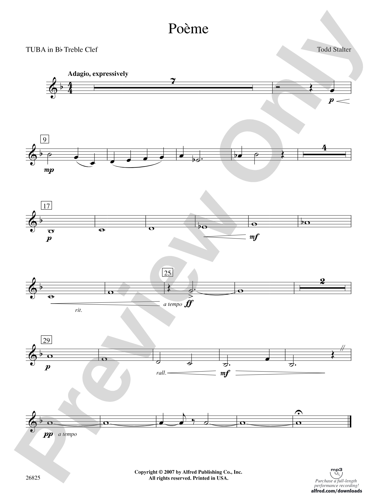 Poeme: (wp) B-flat Tuba T.C.