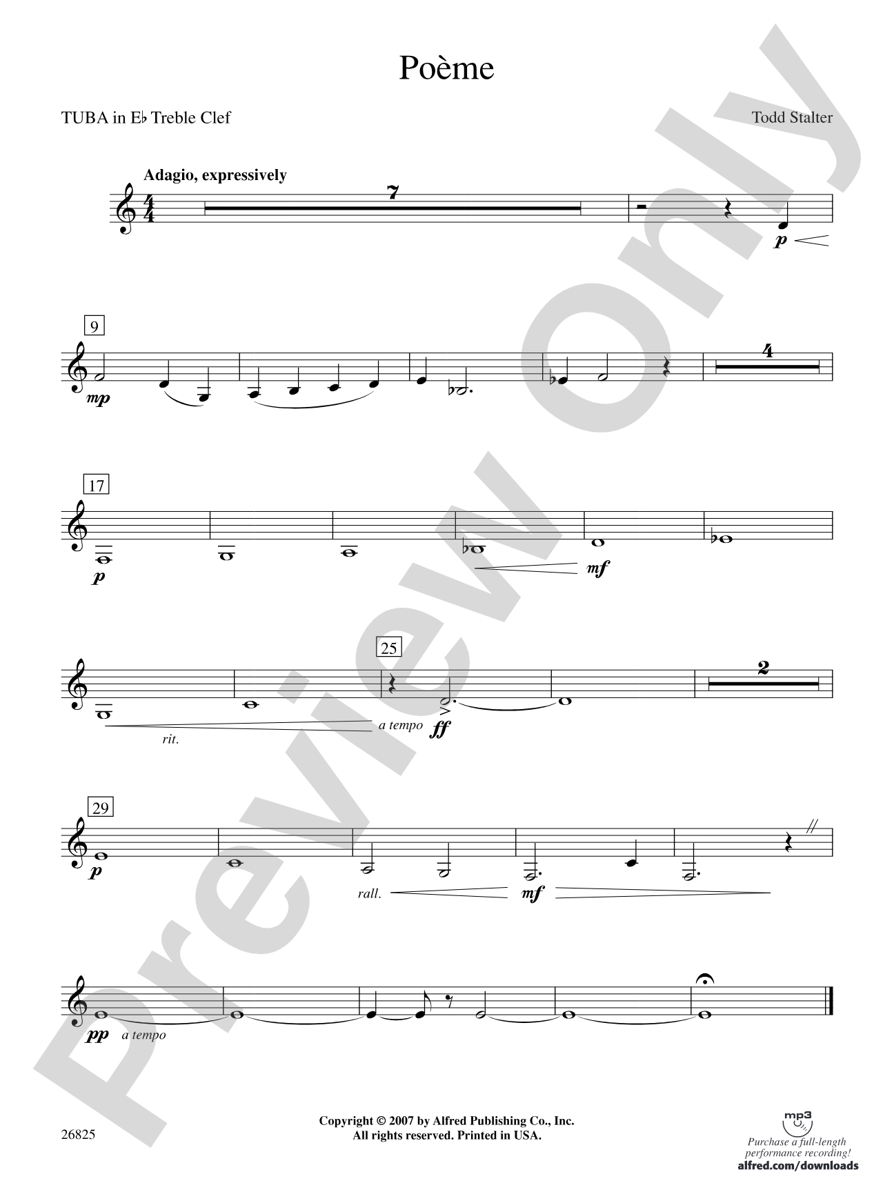 Poeme: (wp) E-flat Tuba T.C.