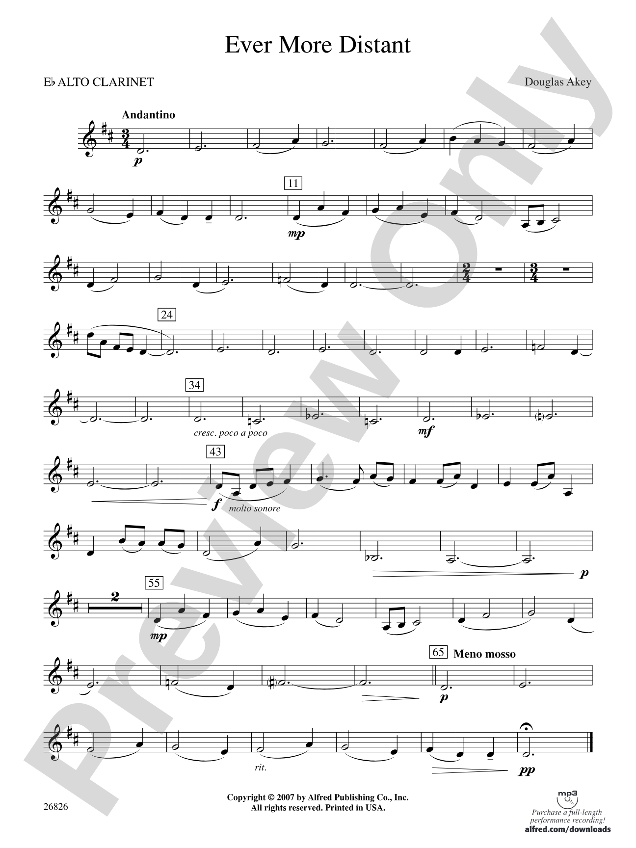 Ever More Distant: E-flat Alto Clarinet