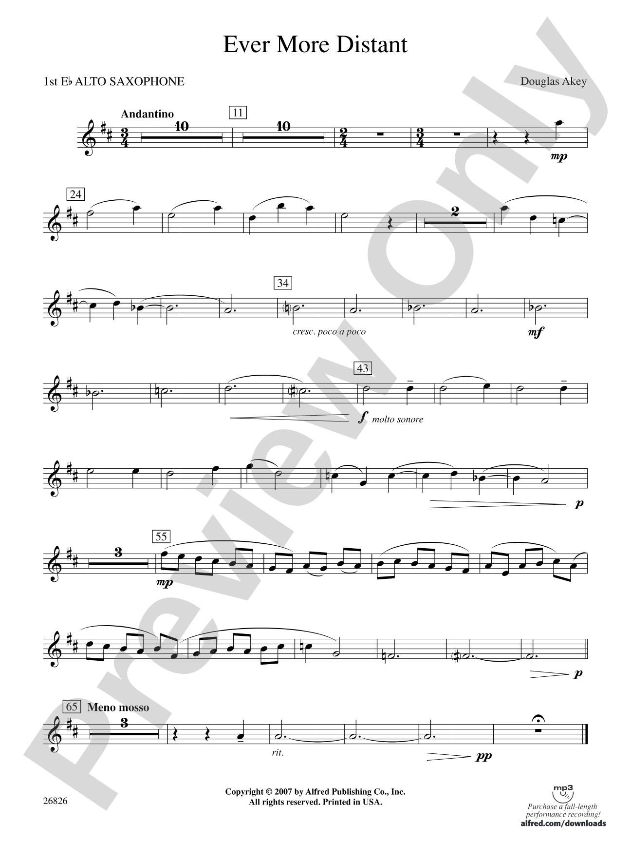 Ever More Distant: E-flat Alto Saxophone