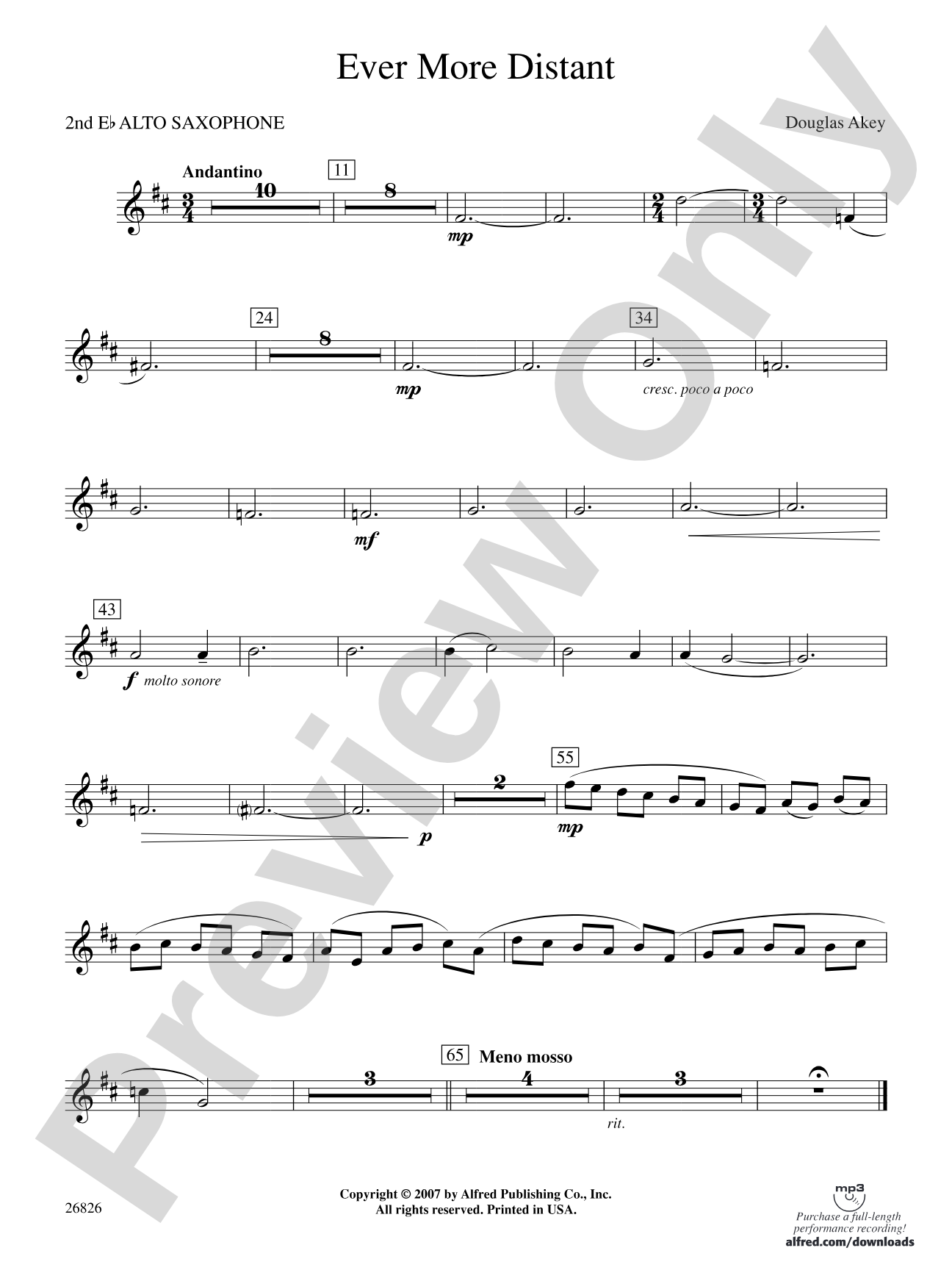 Ever More Distant: 2nd E-flat Alto Saxophone