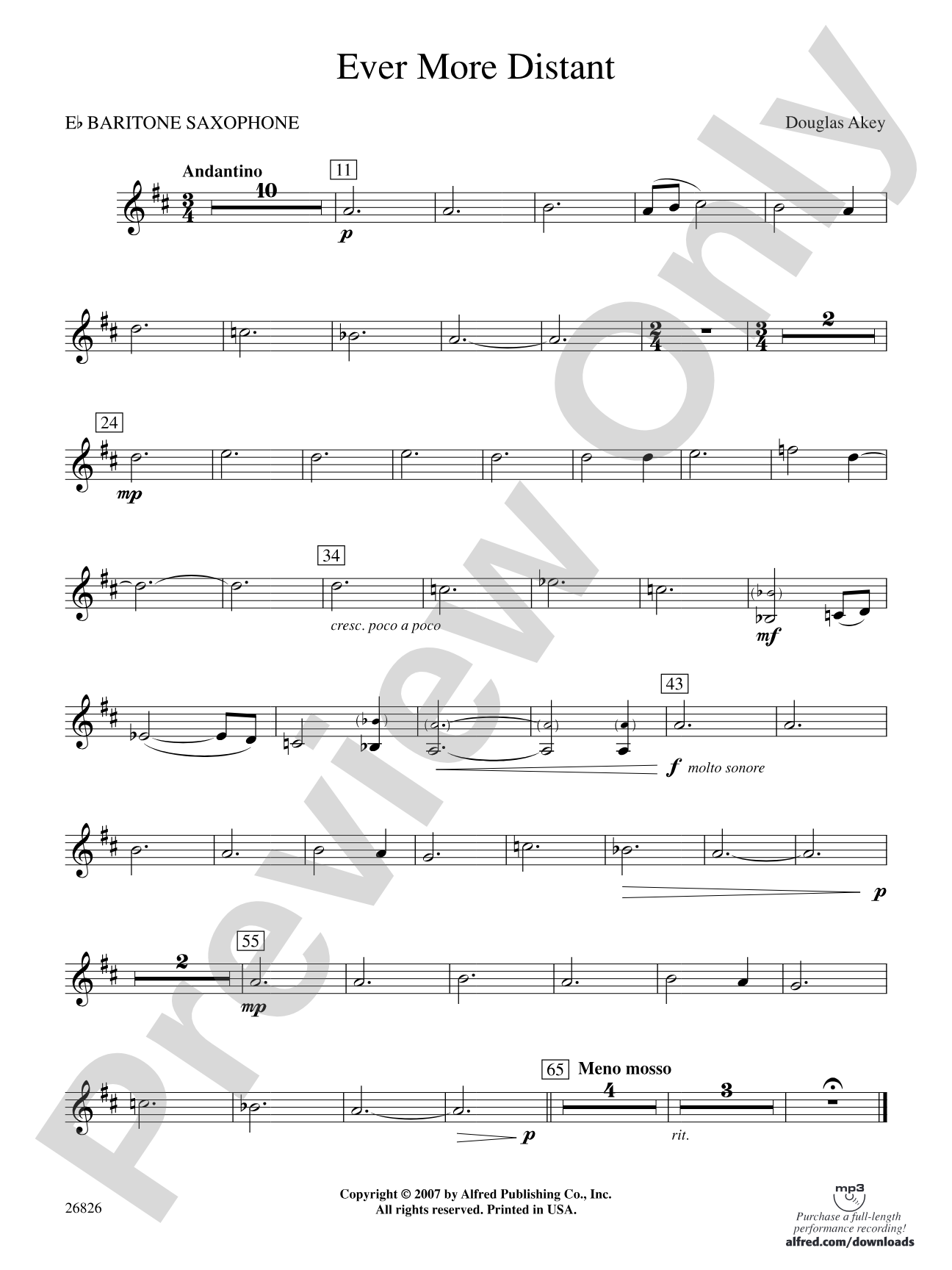 Ever More Distant: E-flat Baritone Saxophone