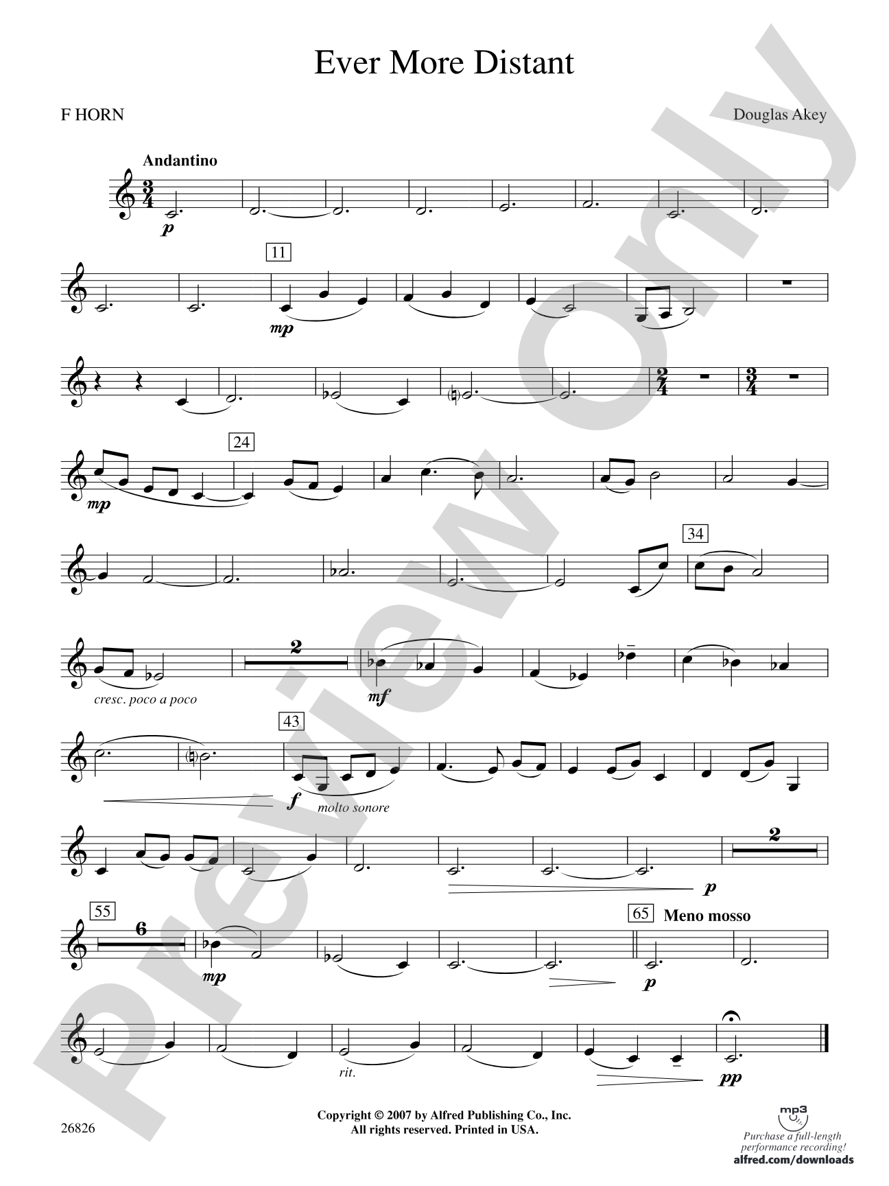 Ever More Distant: 1st F Horn