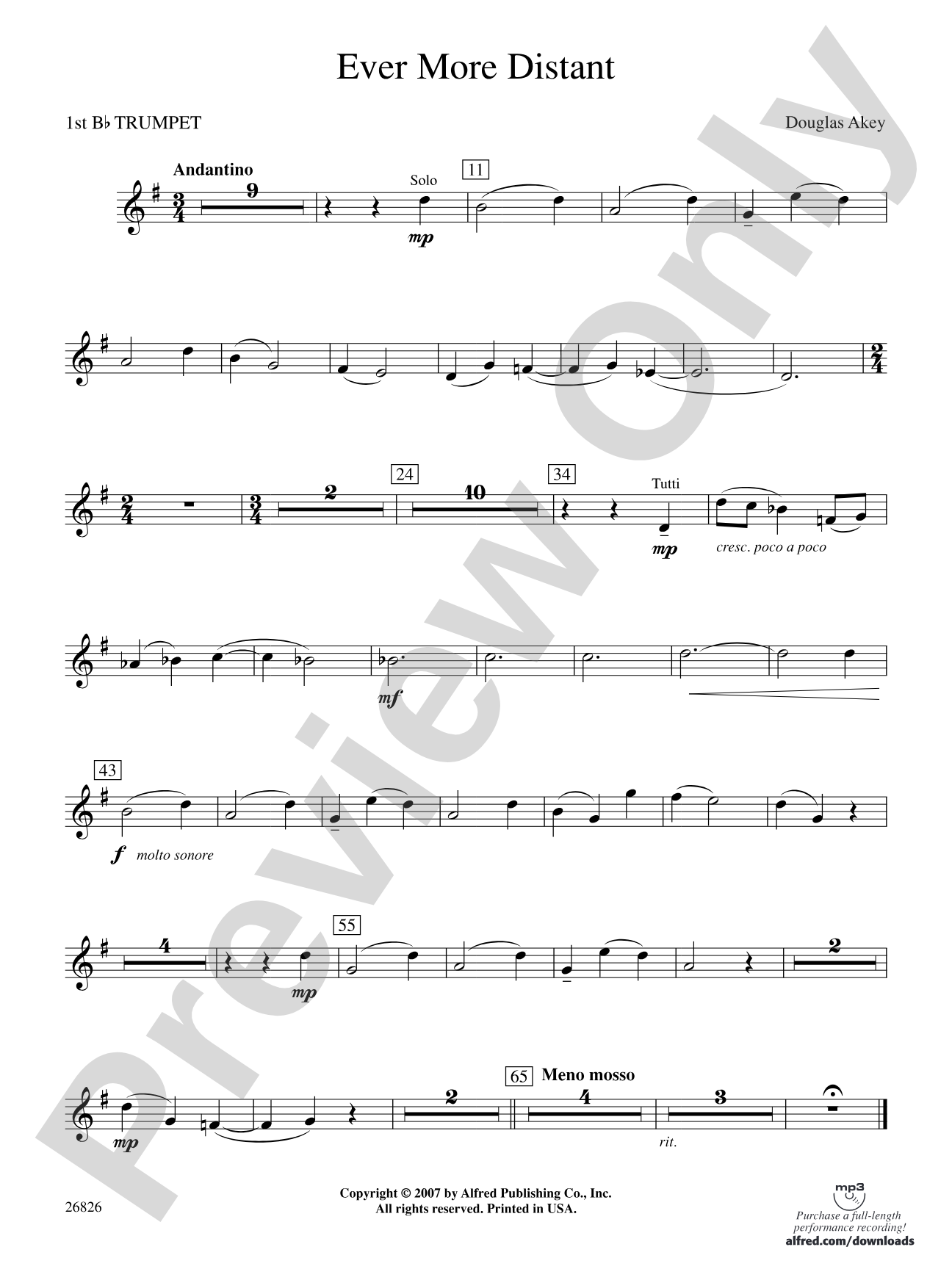 Ever More Distant: 1st B-flat Trumpet