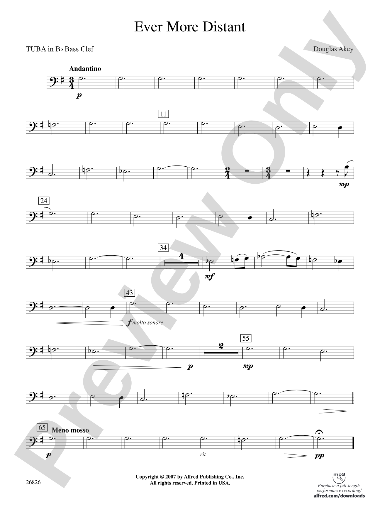 Ever More Distant: (wp) B-flat Tuba B.C.