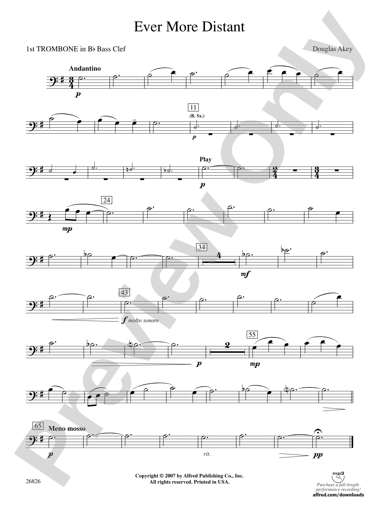 Ever More Distant: (wp) 1st B-flat Trombone B.C.