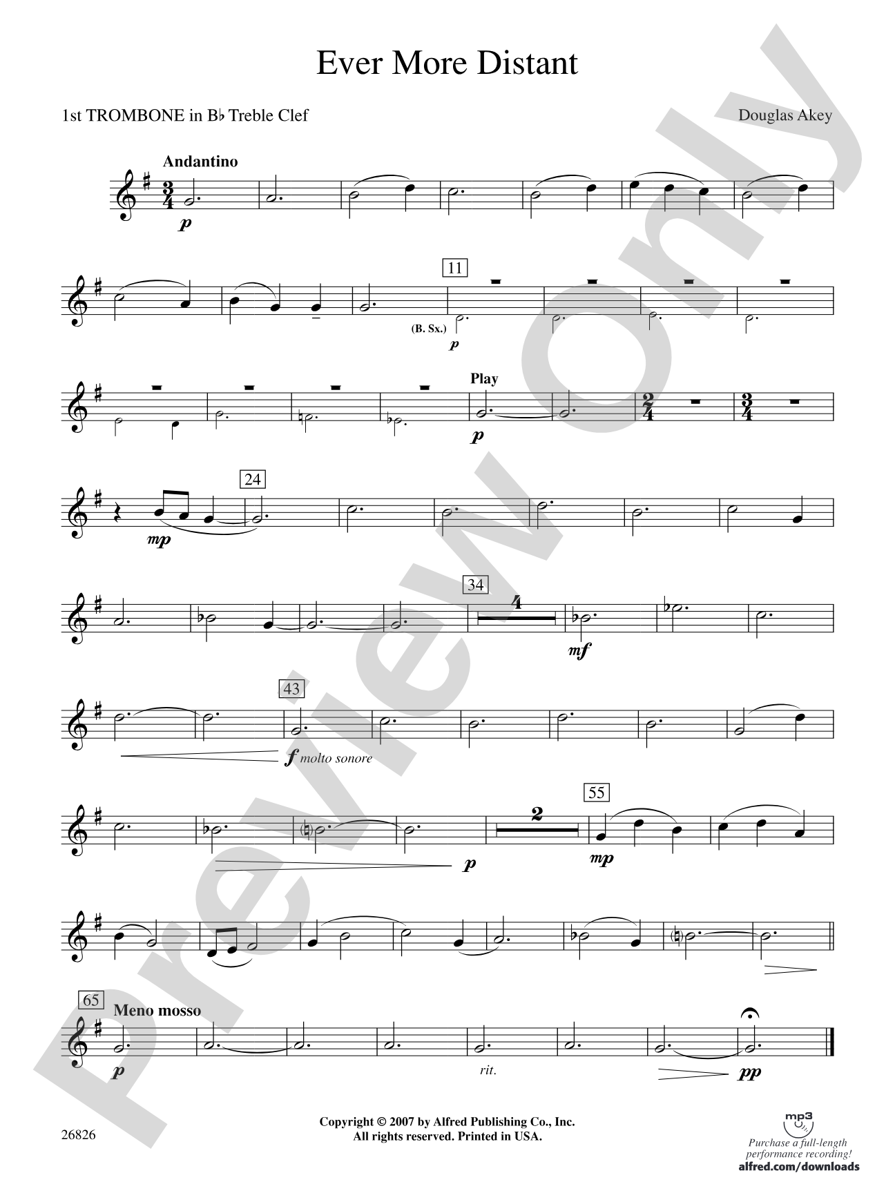Ever More Distant: (wp) 1st B-flat Trombone T.C.