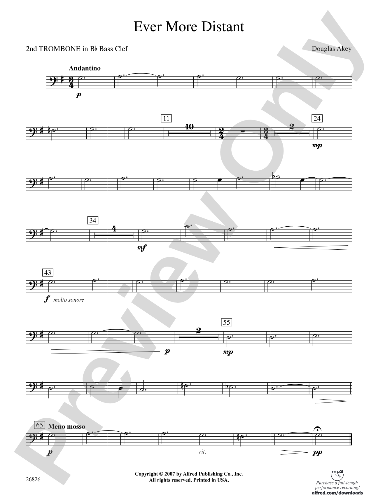 Ever More Distant: (wp) 2nd B-flat Trombone B.C.