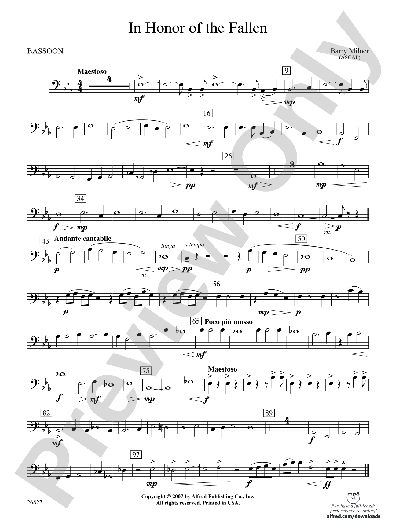 In Honor of the Fallen: Bassoon