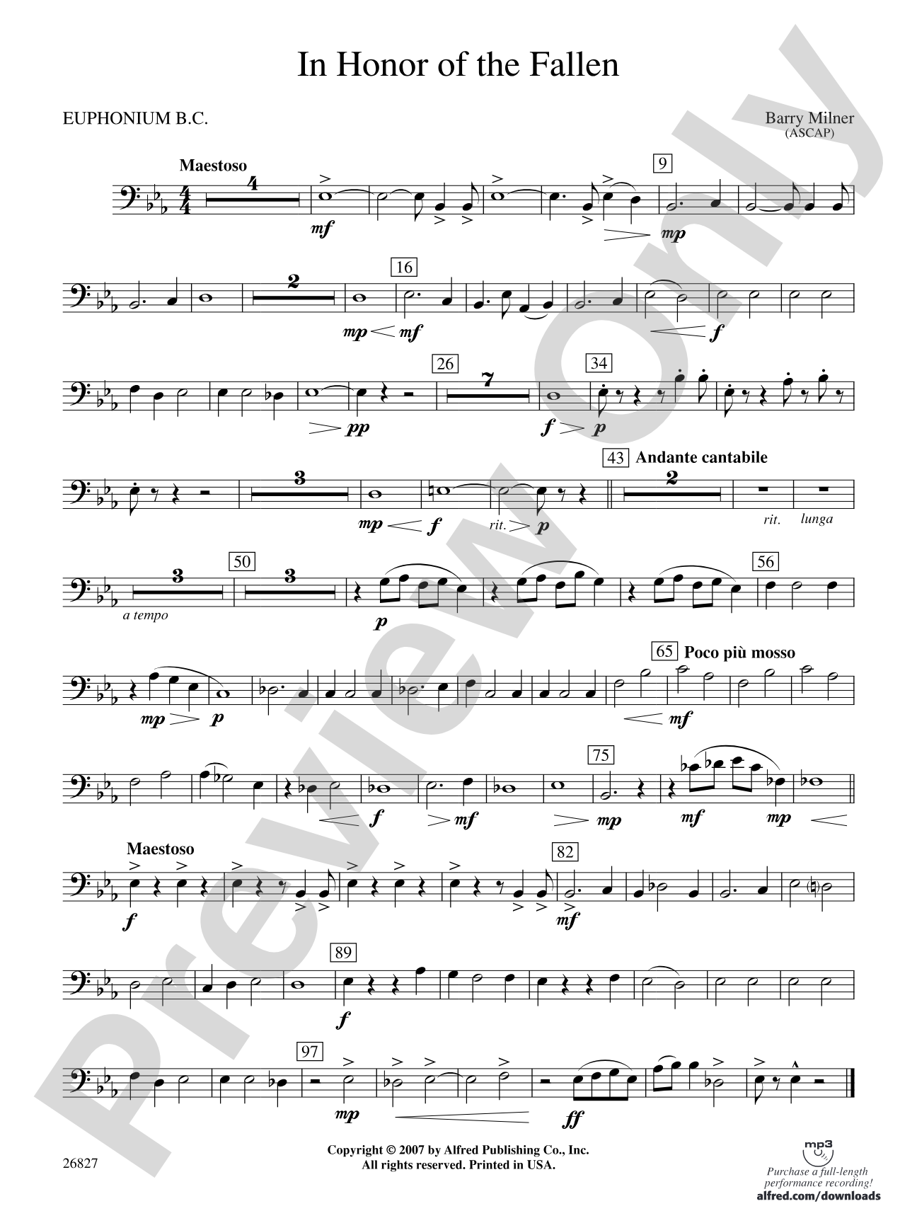 In Honor of the Fallen: Baritone B.C.