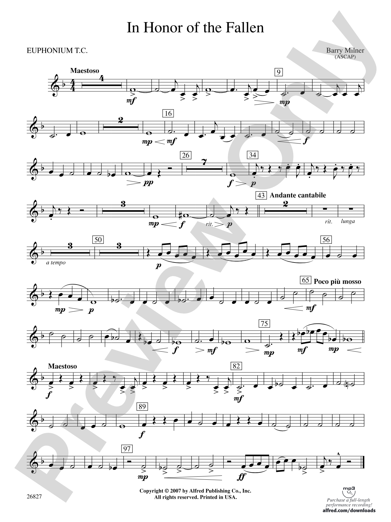 In Honor of the Fallen: Baritone T.C.