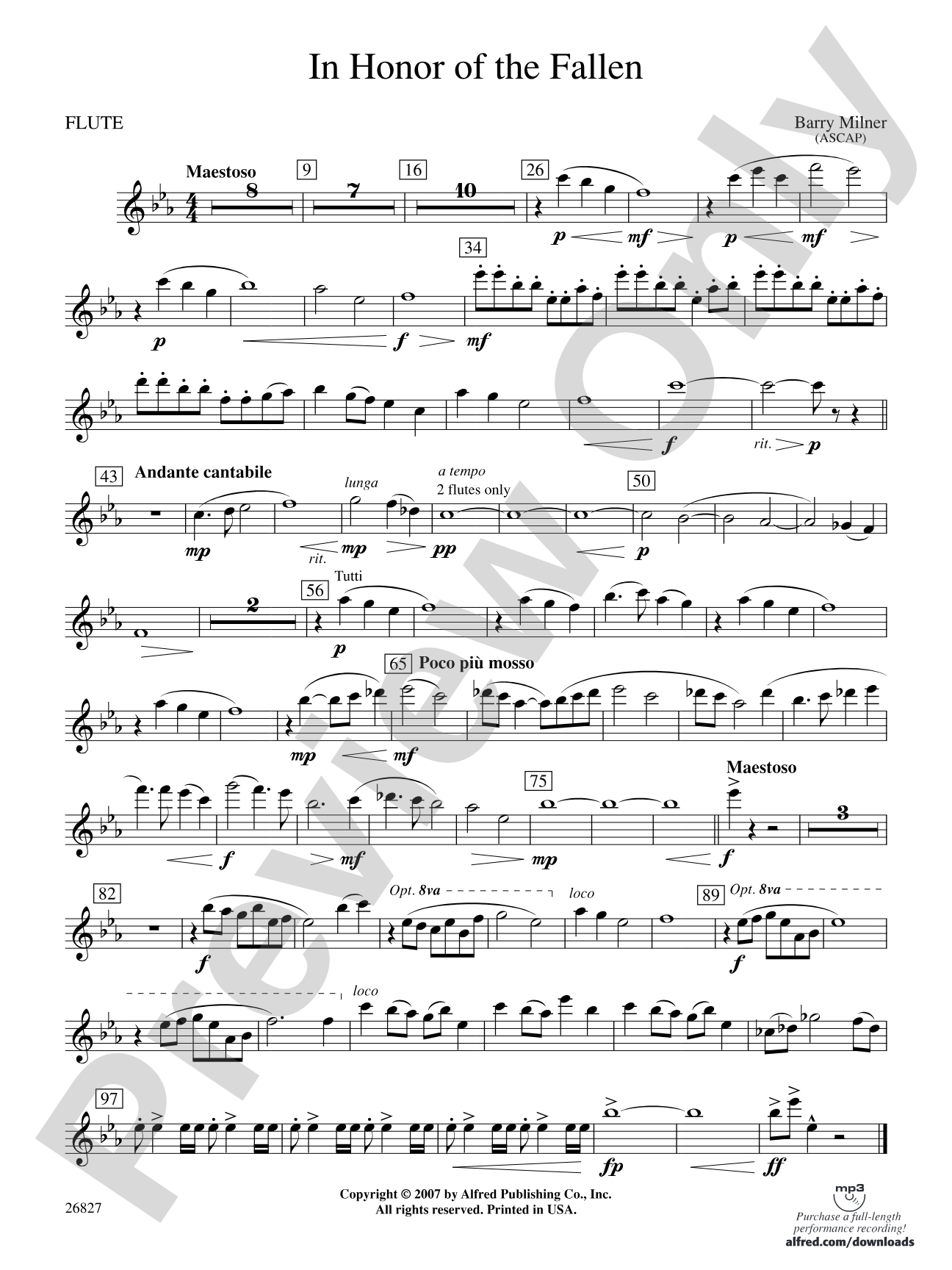 In Honor of the Fallen: Flute