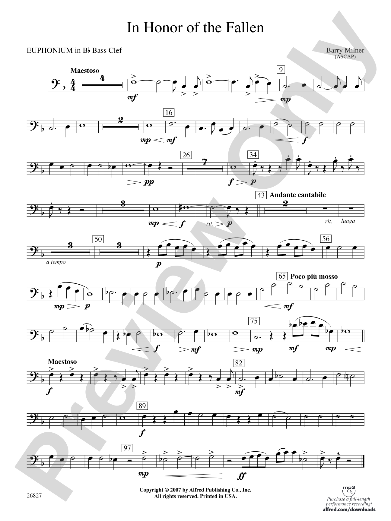 In Honor of the Fallen: (wp) B-flat Baritone B.C.