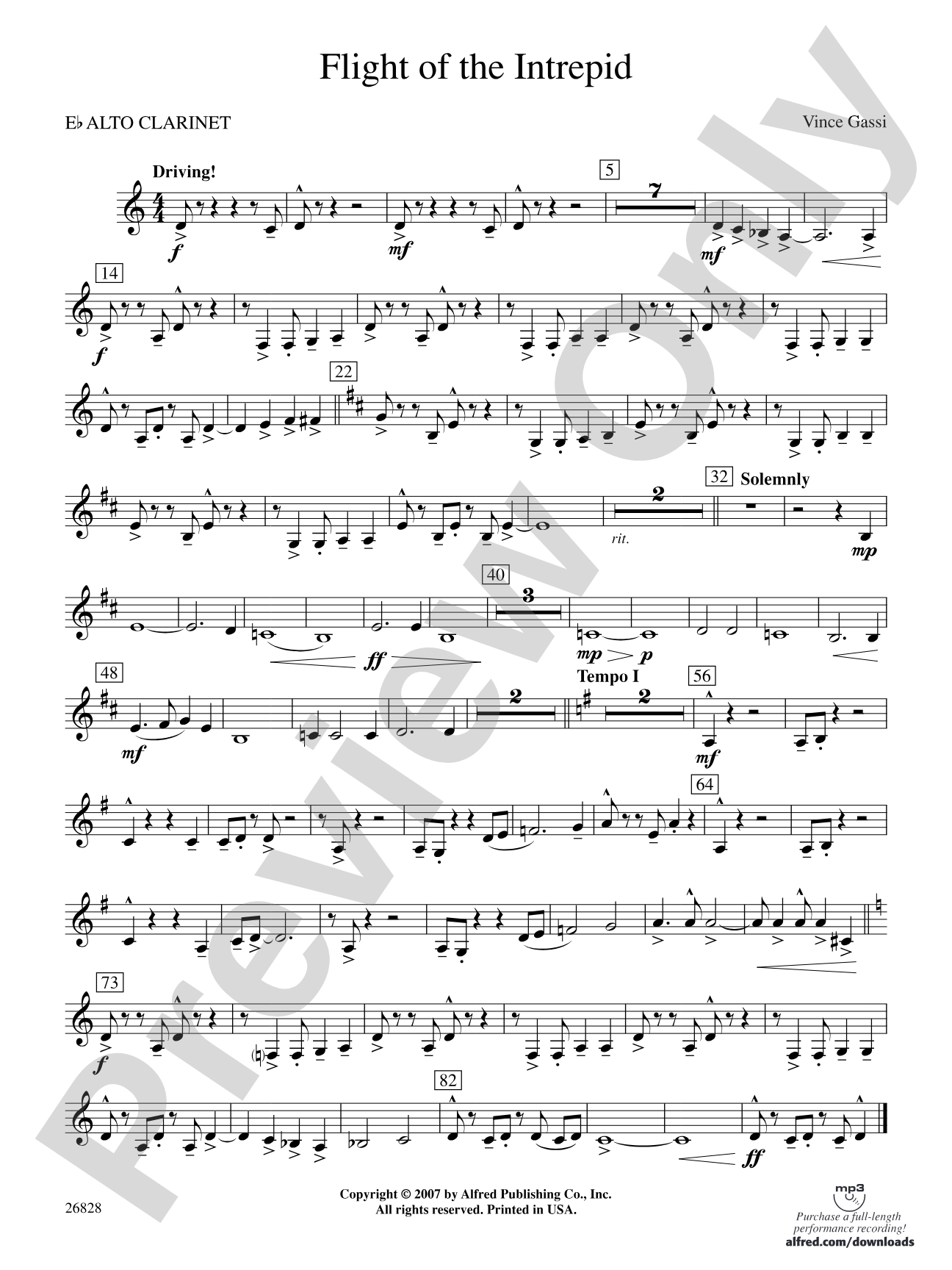 Flight of the Intrepid: E-flat Alto Clarinet