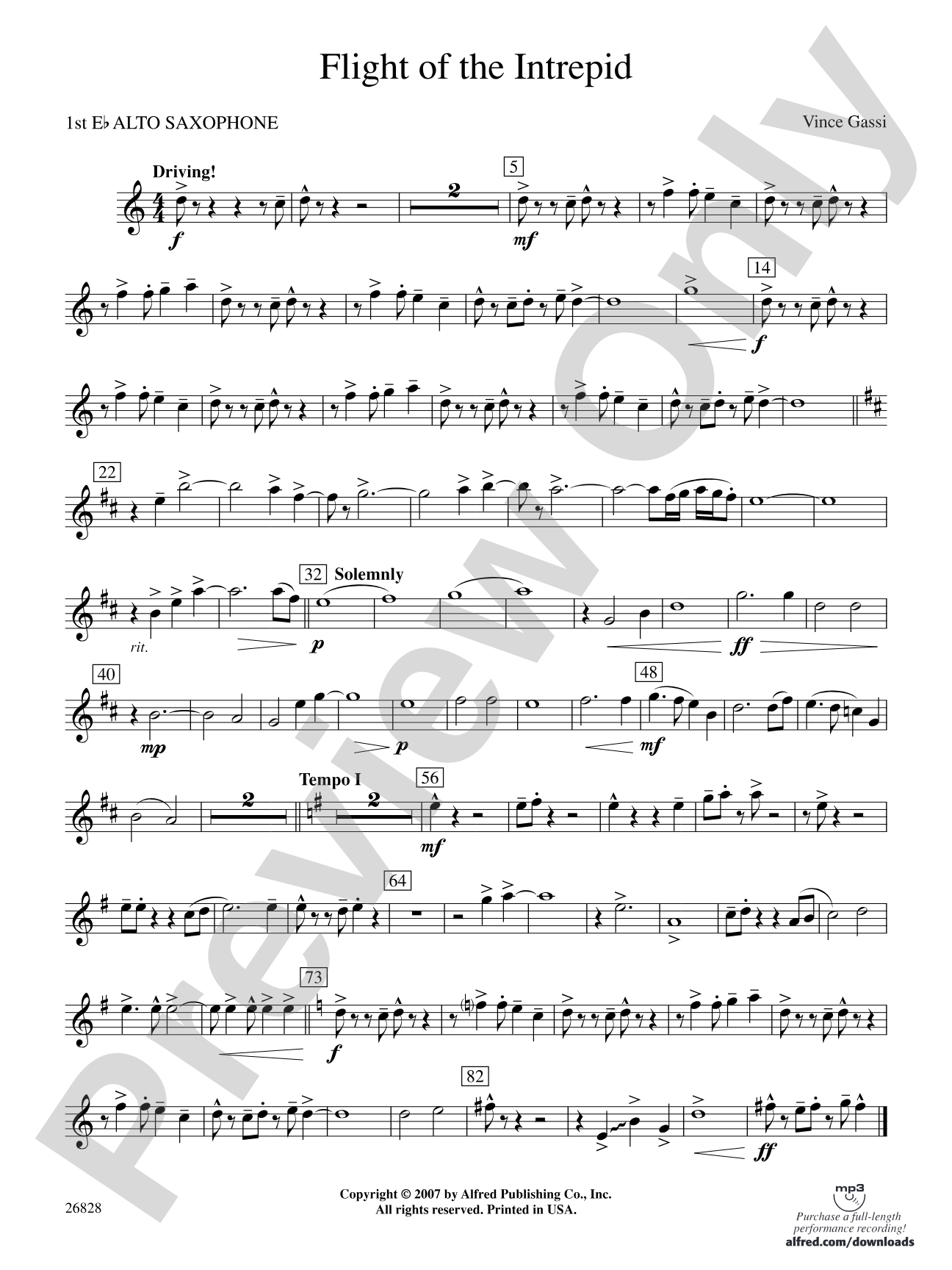 Flight of the Intrepid: E-flat Alto Saxophone