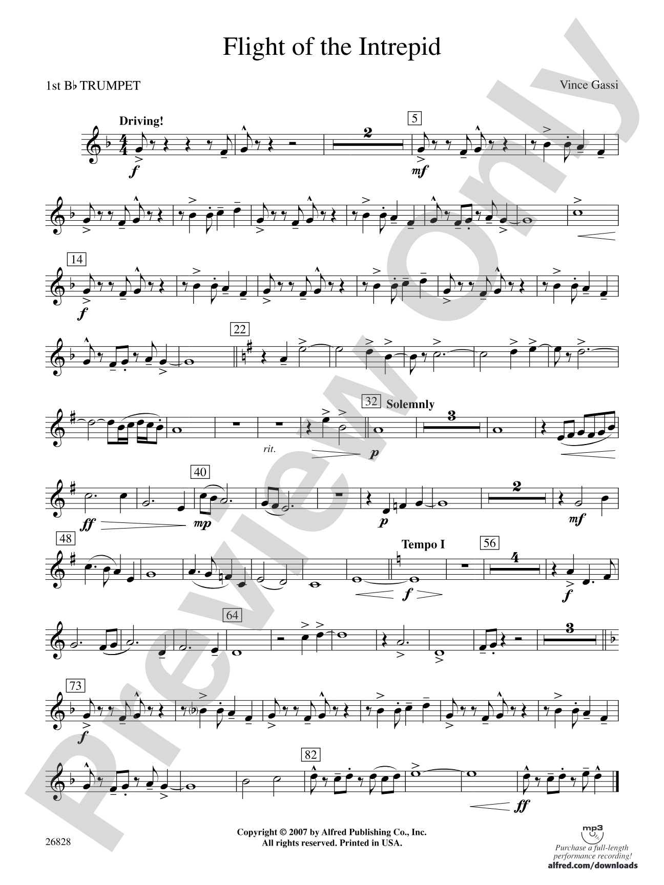 Flight of the Intrepid: 1st B-flat Trumpet