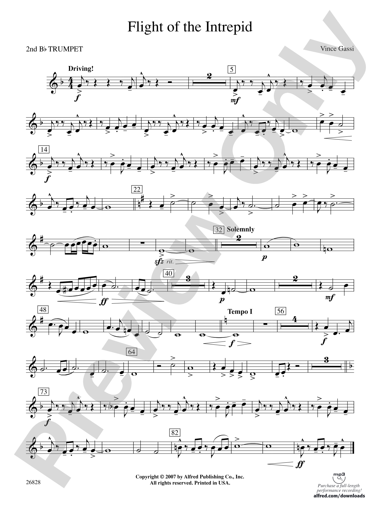 Flight of the Intrepid: 2nd B-flat Trumpet