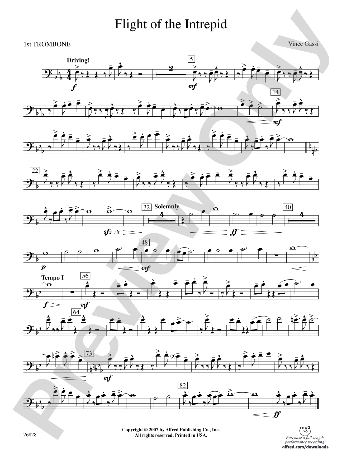 Flight of the Intrepid: 1st Trombone
