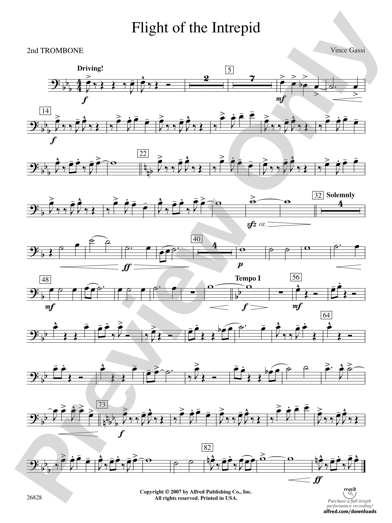 Flight of the Intrepid: 2nd Trombone