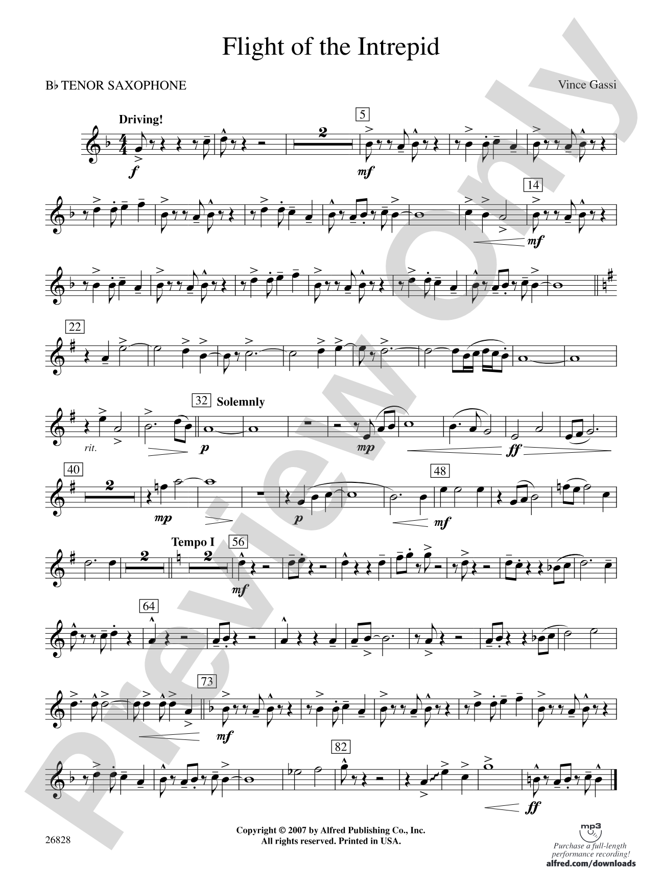 Flight of the Intrepid: B-flat Tenor Saxophone