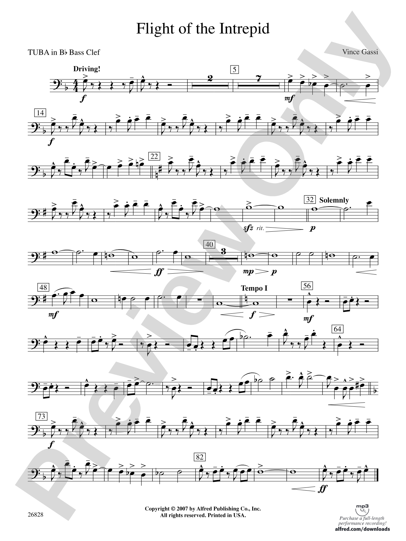 Flight of the Intrepid: (wp) B-flat Tuba B.C.