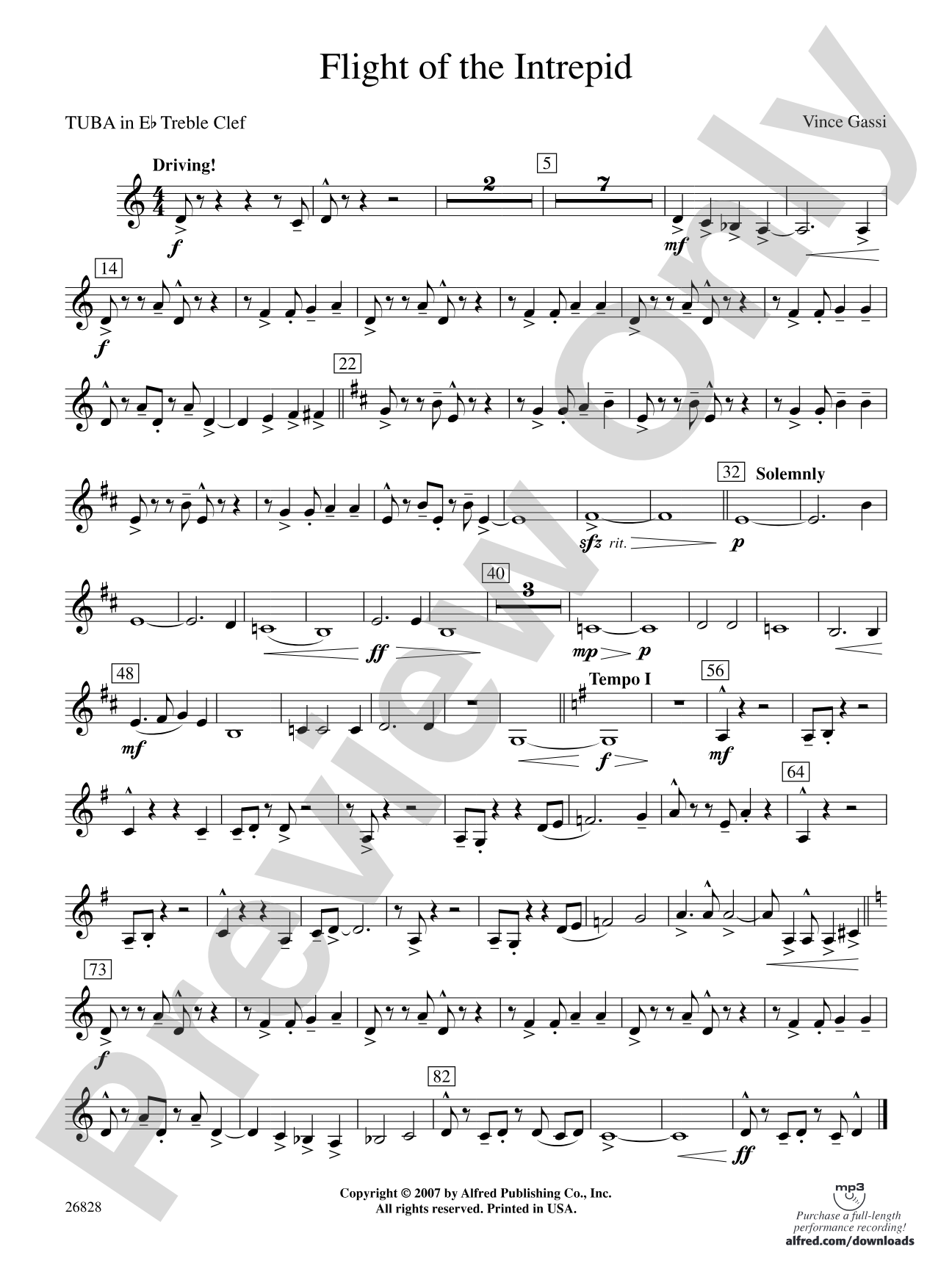 Flight of the Intrepid: (wp) E-flat Tuba T.C.
