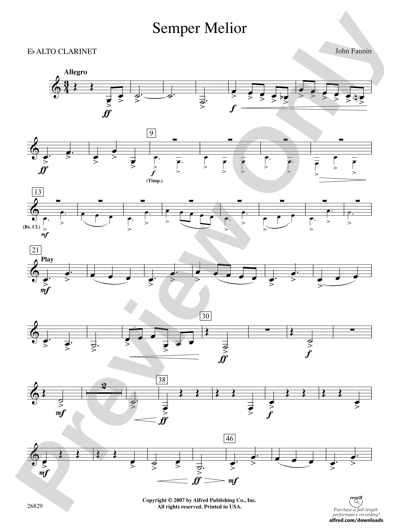 Semper Melior: E-flat Alto Clarinet