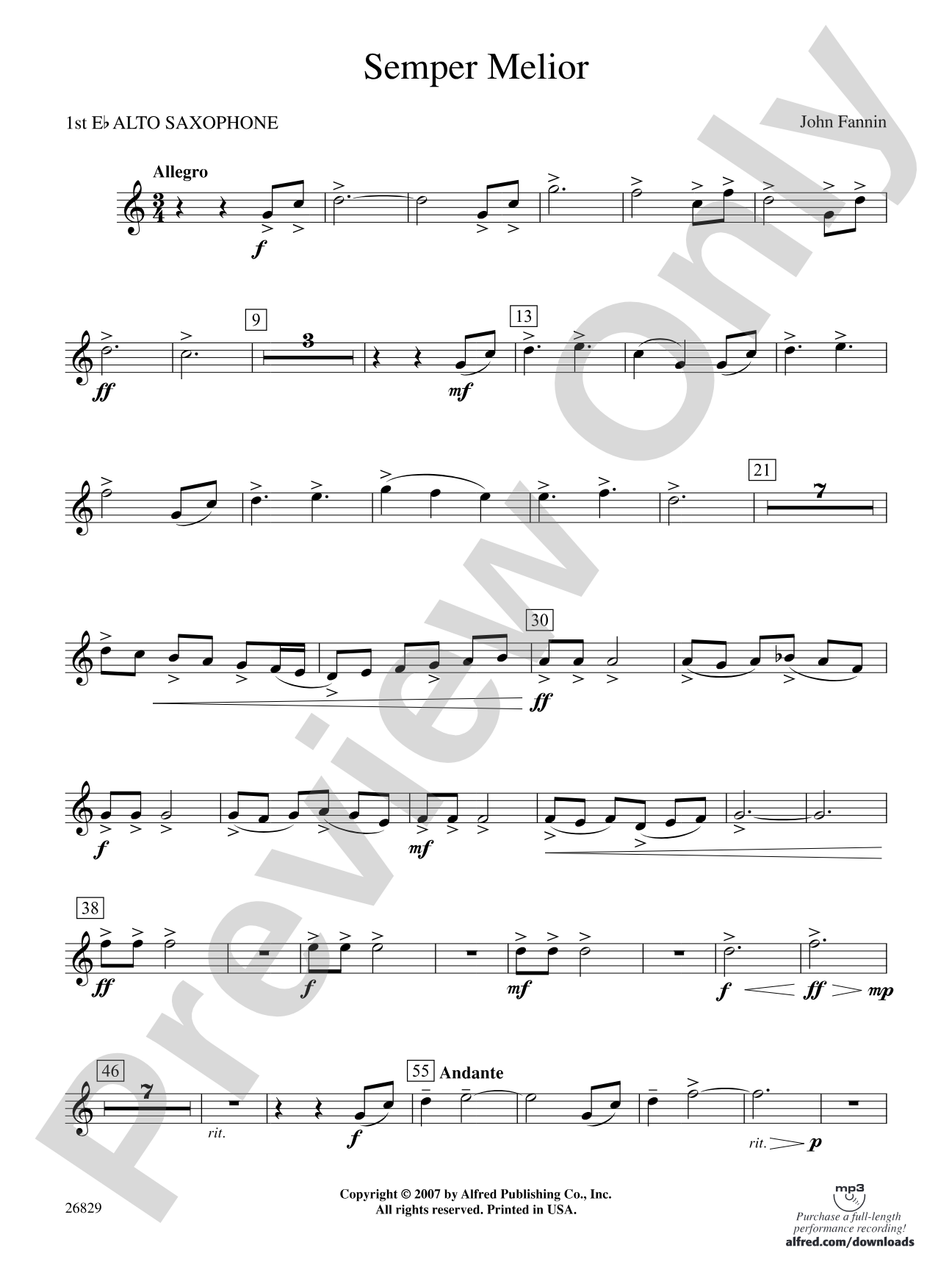 Semper Melior: E-flat Alto Saxophone