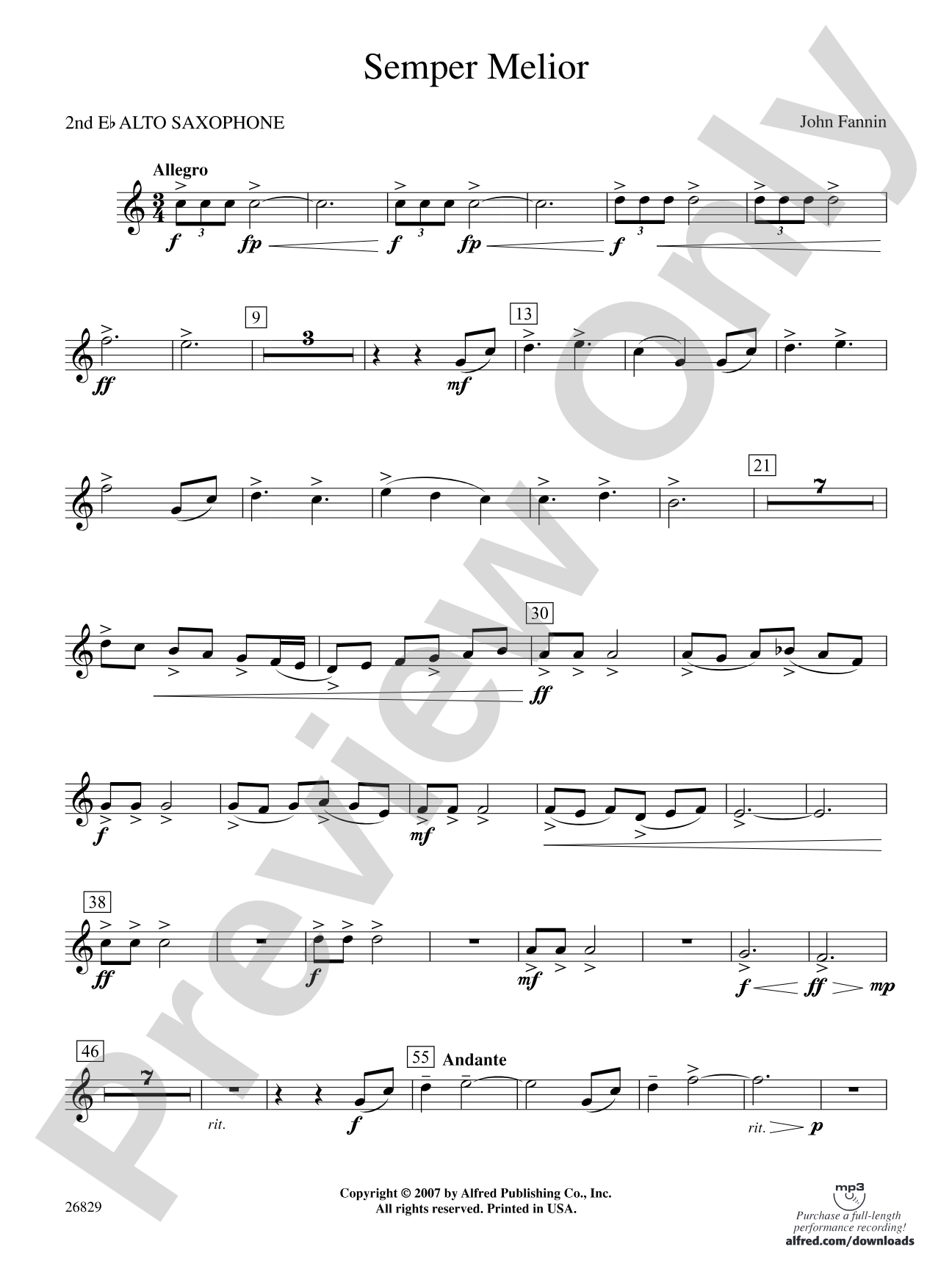 Semper Melior: 2nd E-flat Alto Saxophone