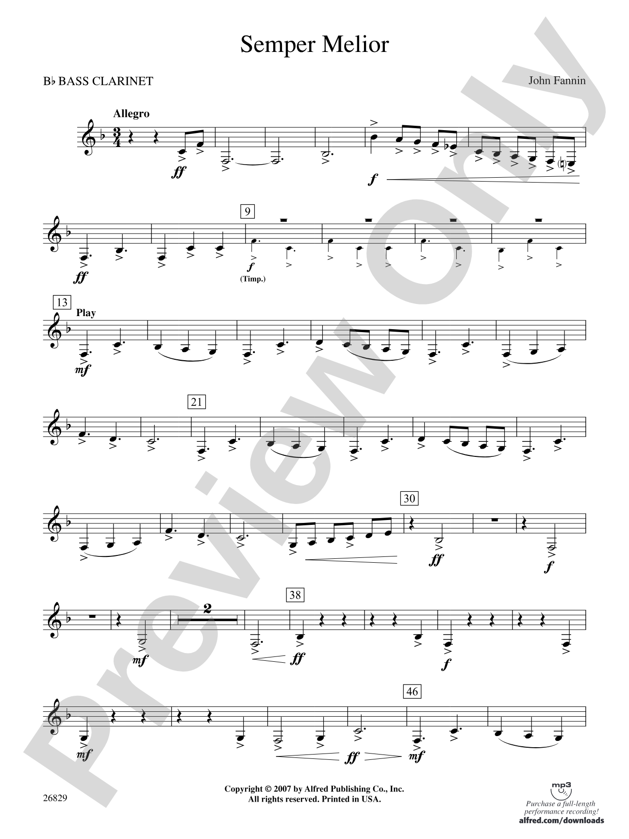 Semper Melior: B-flat Bass Clarinet