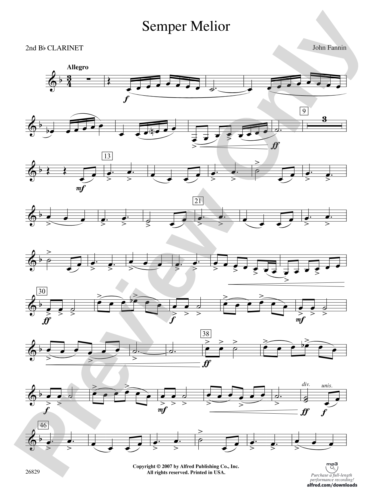 Semper Melior: 2nd B-flat Clarinet
