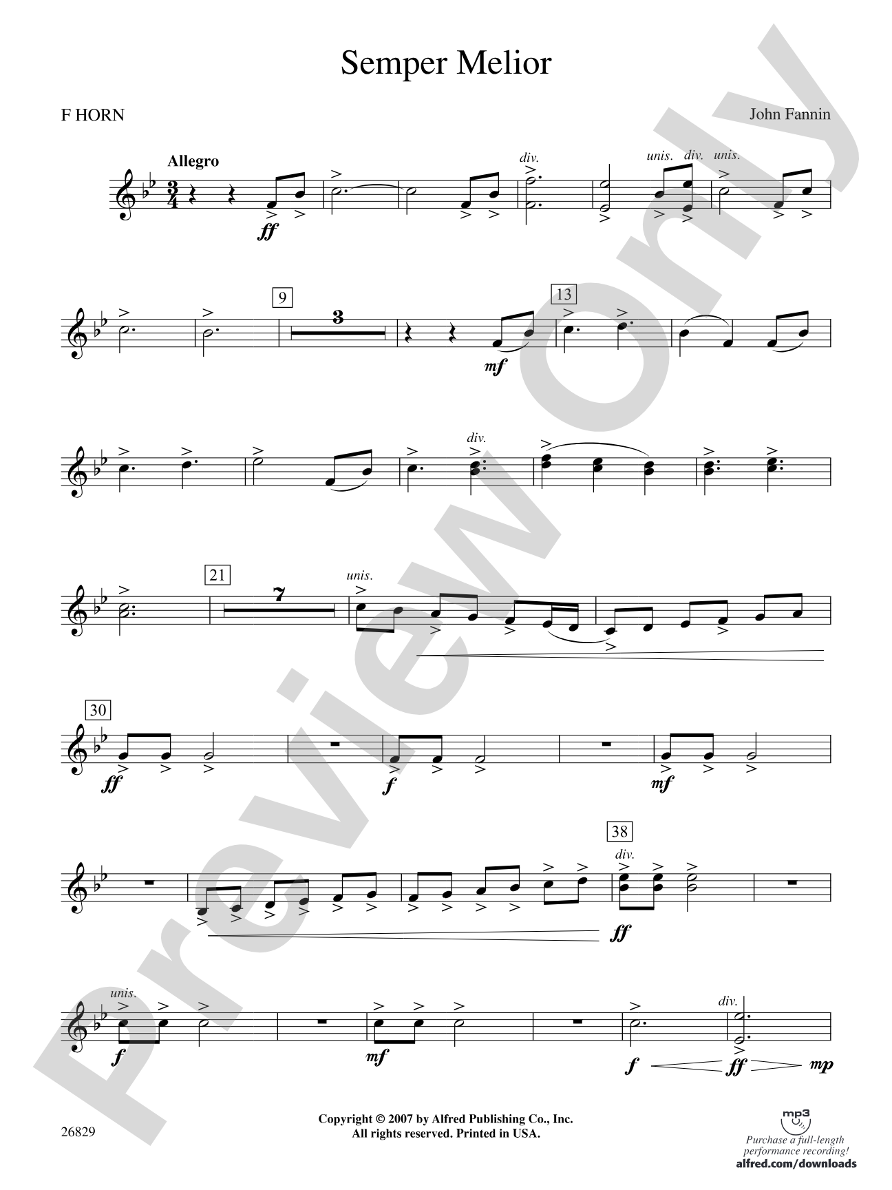 Semper Melior: 1st F Horn