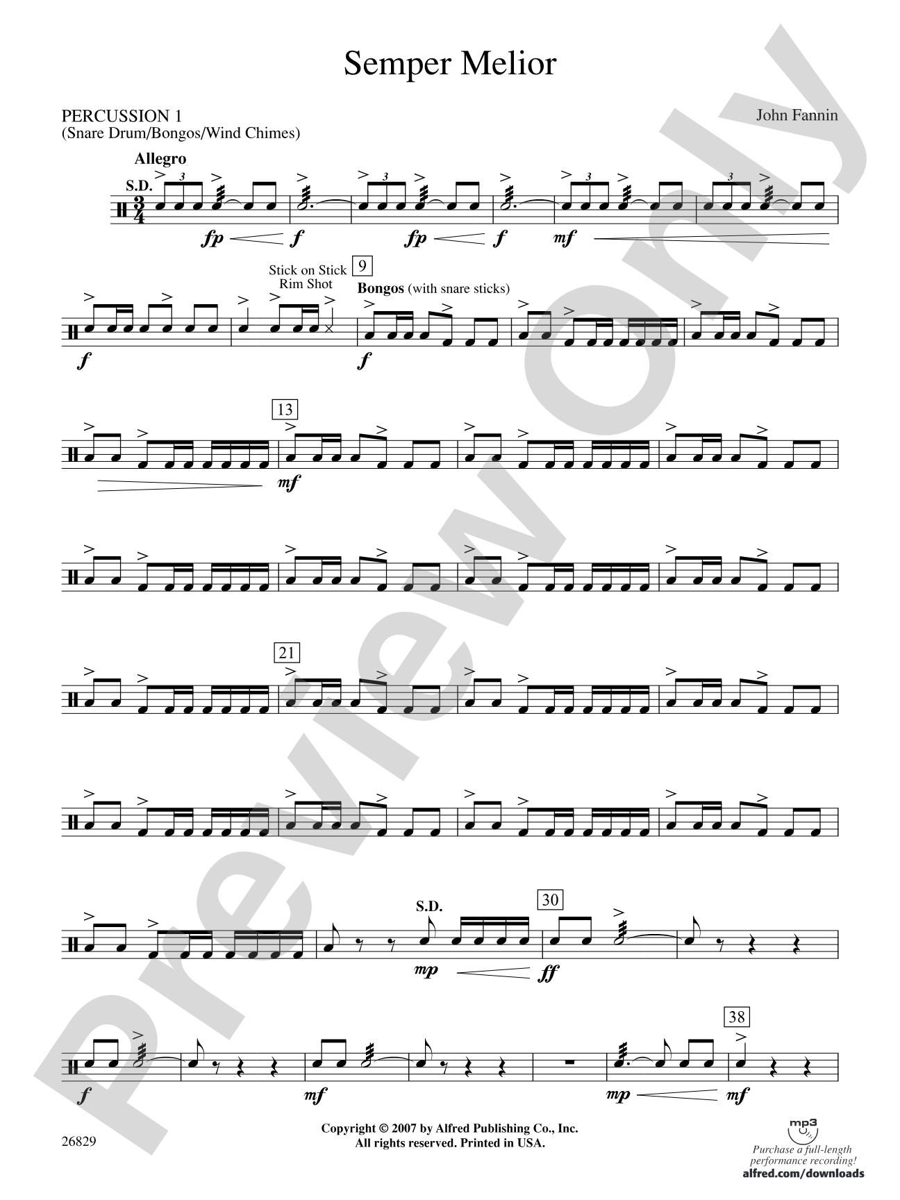 Semper Melior: 1st Percussion