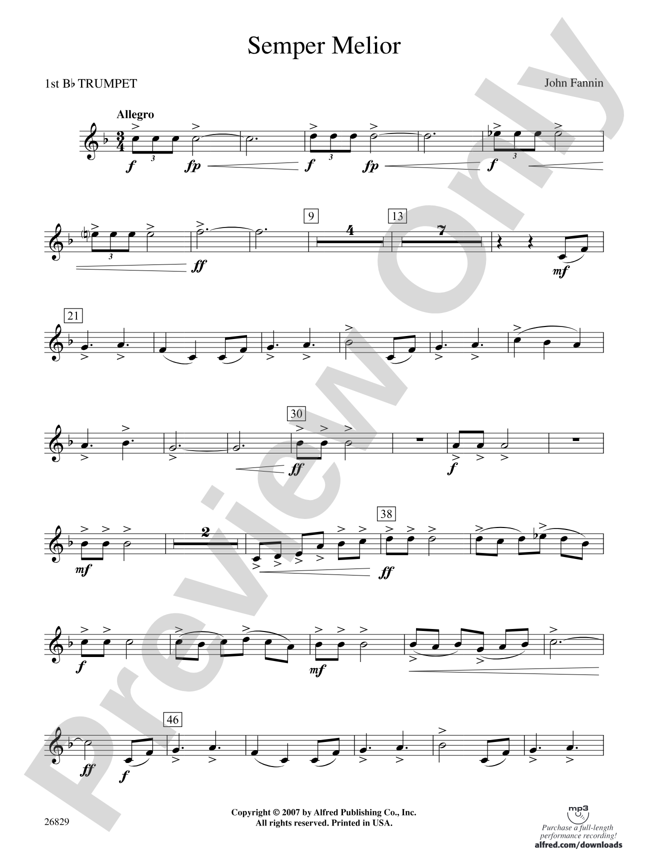 Semper Melior: 1st B-flat Trumpet