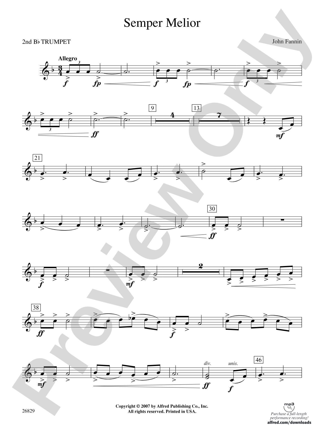 Semper Melior: 2nd B-flat Trumpet