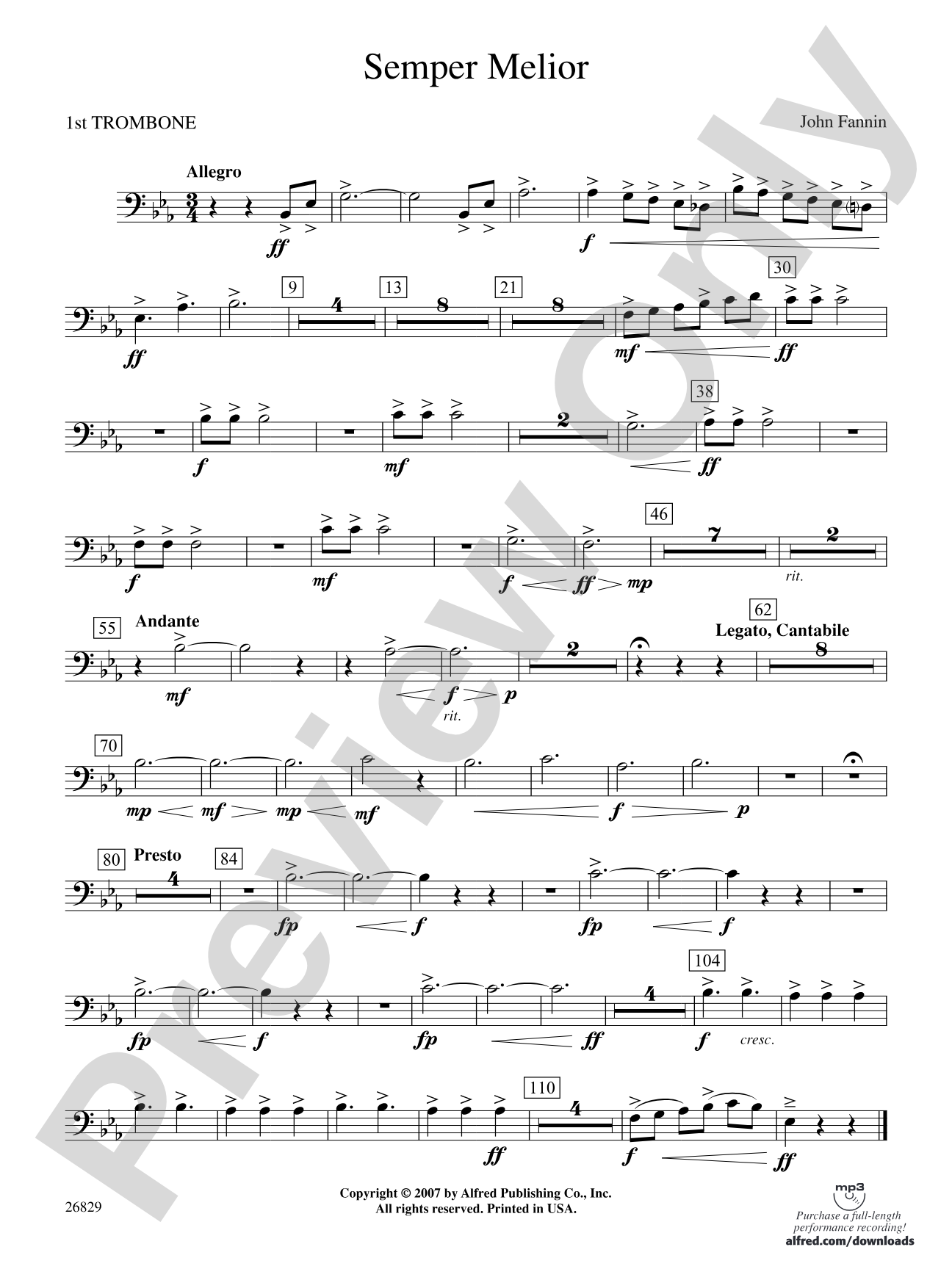 Semper Melior: 1st Trombone