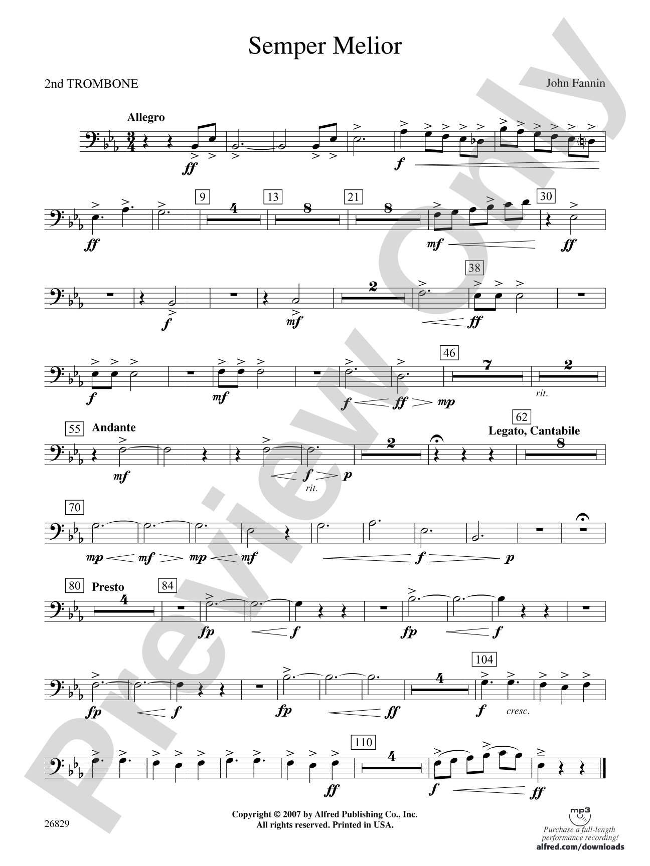 Semper Melior: 2nd Trombone