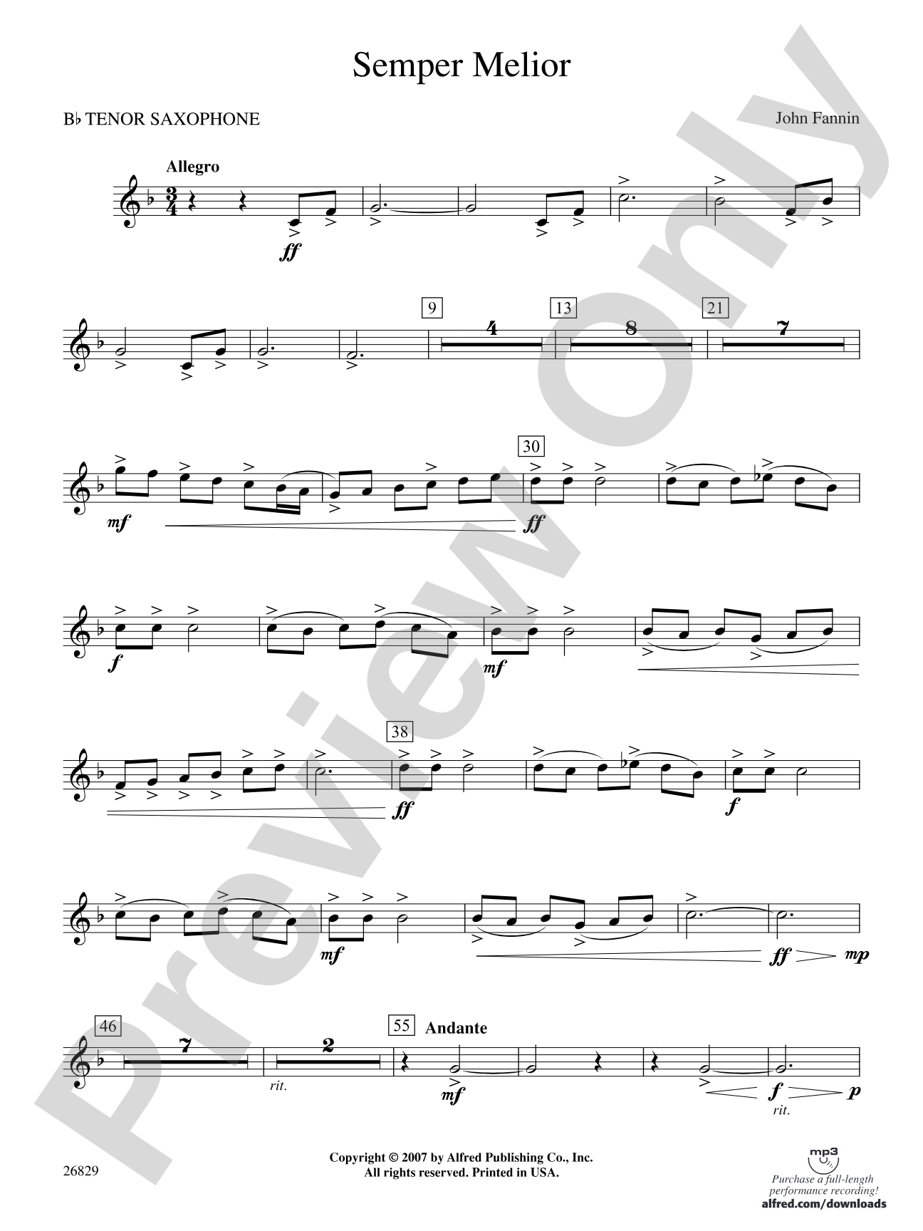 Semper Melior: B-flat Tenor Saxophone
