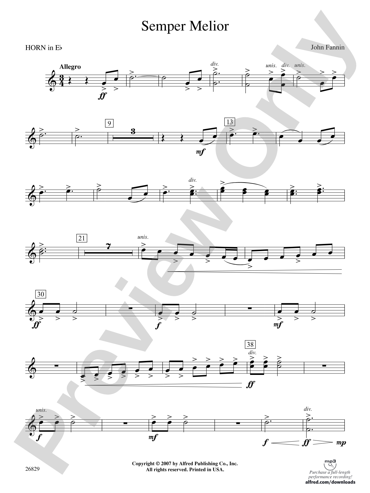 Semper Melior: (wp) 1st Horn in E-flat