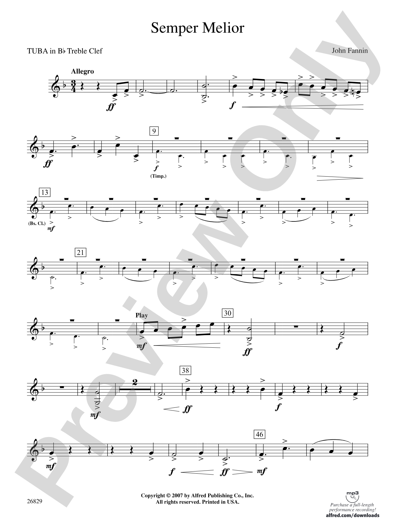 Semper Melior: (wp) B-flat Tuba T.C.