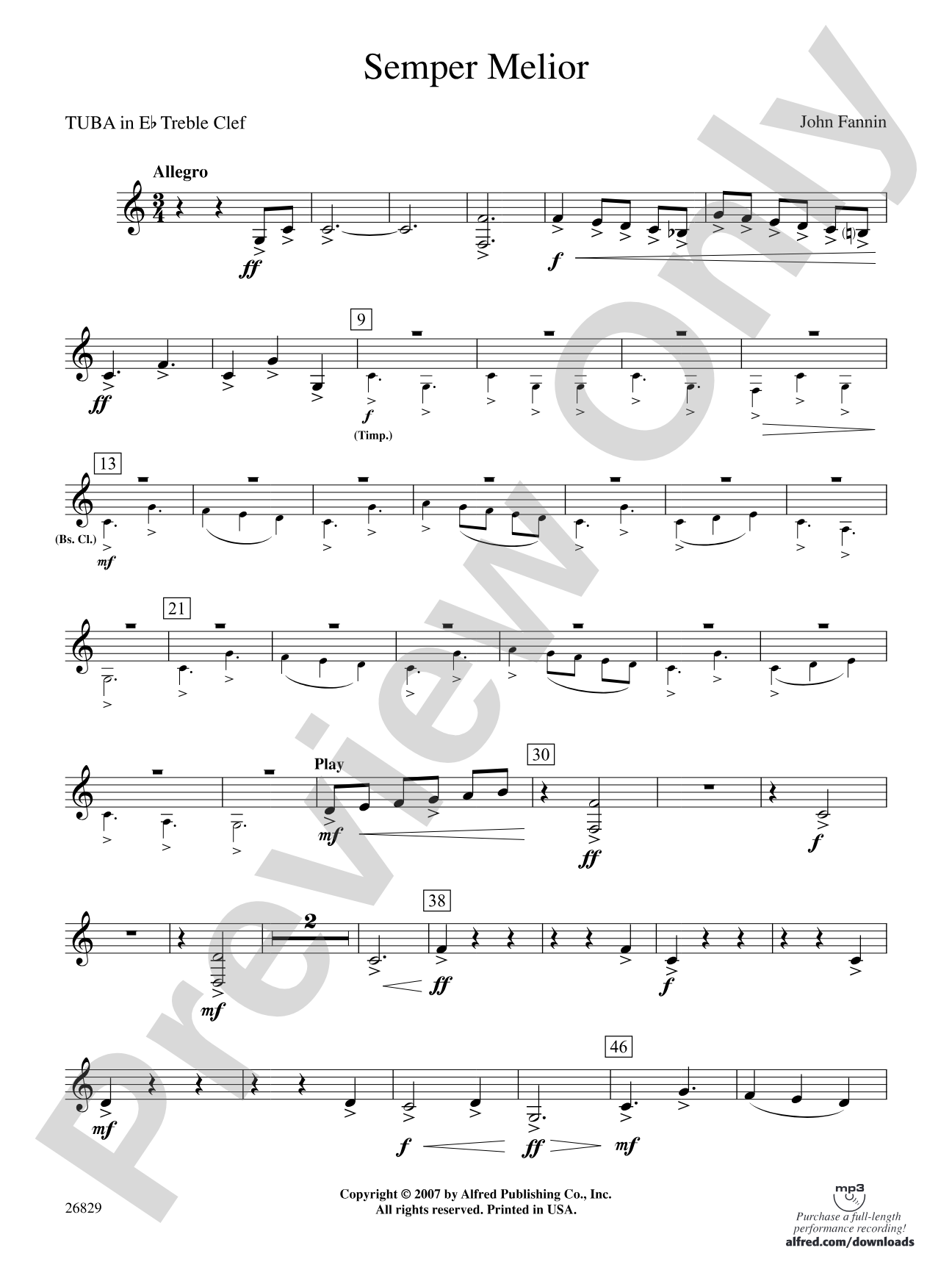 Semper Melior: (wp) E-flat Tuba T.C.