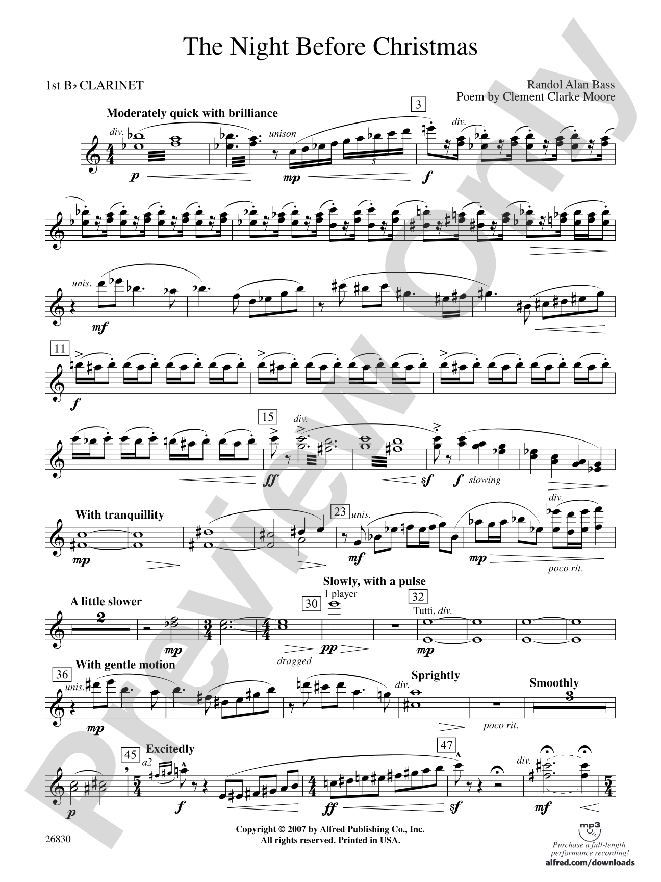The Night Before Christmas: 1st B-flat Clarinet