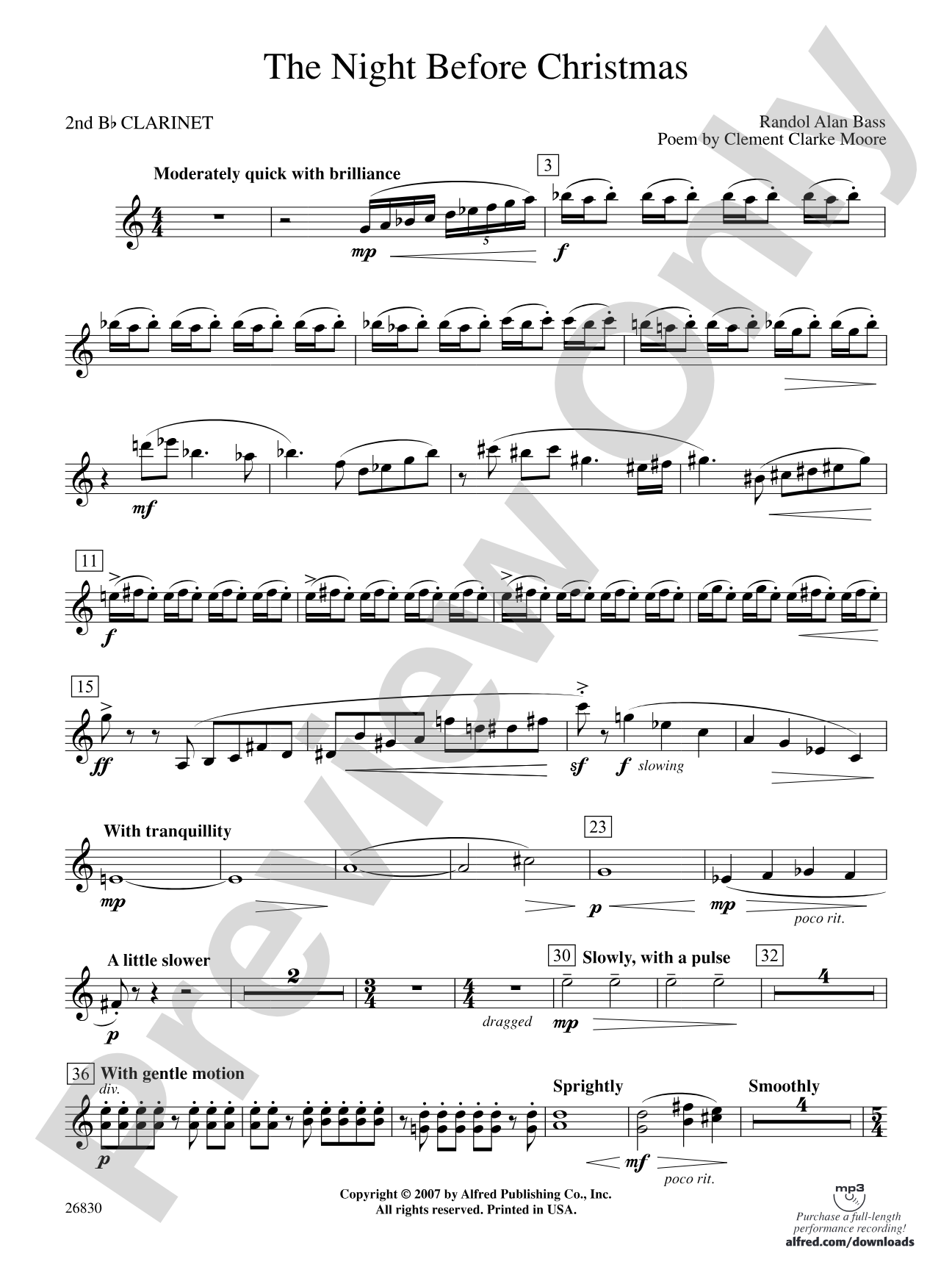 The Night Before Christmas: 2nd B-flat Clarinet